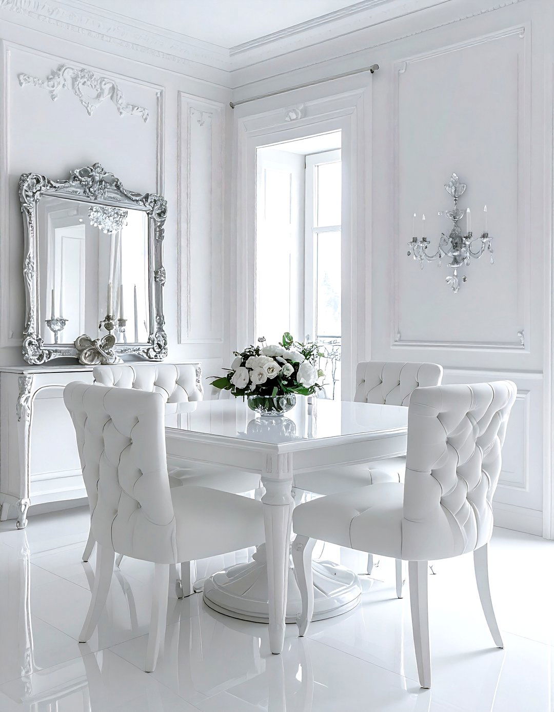 Elegant White Dining Room - 30 white dining room design ideas