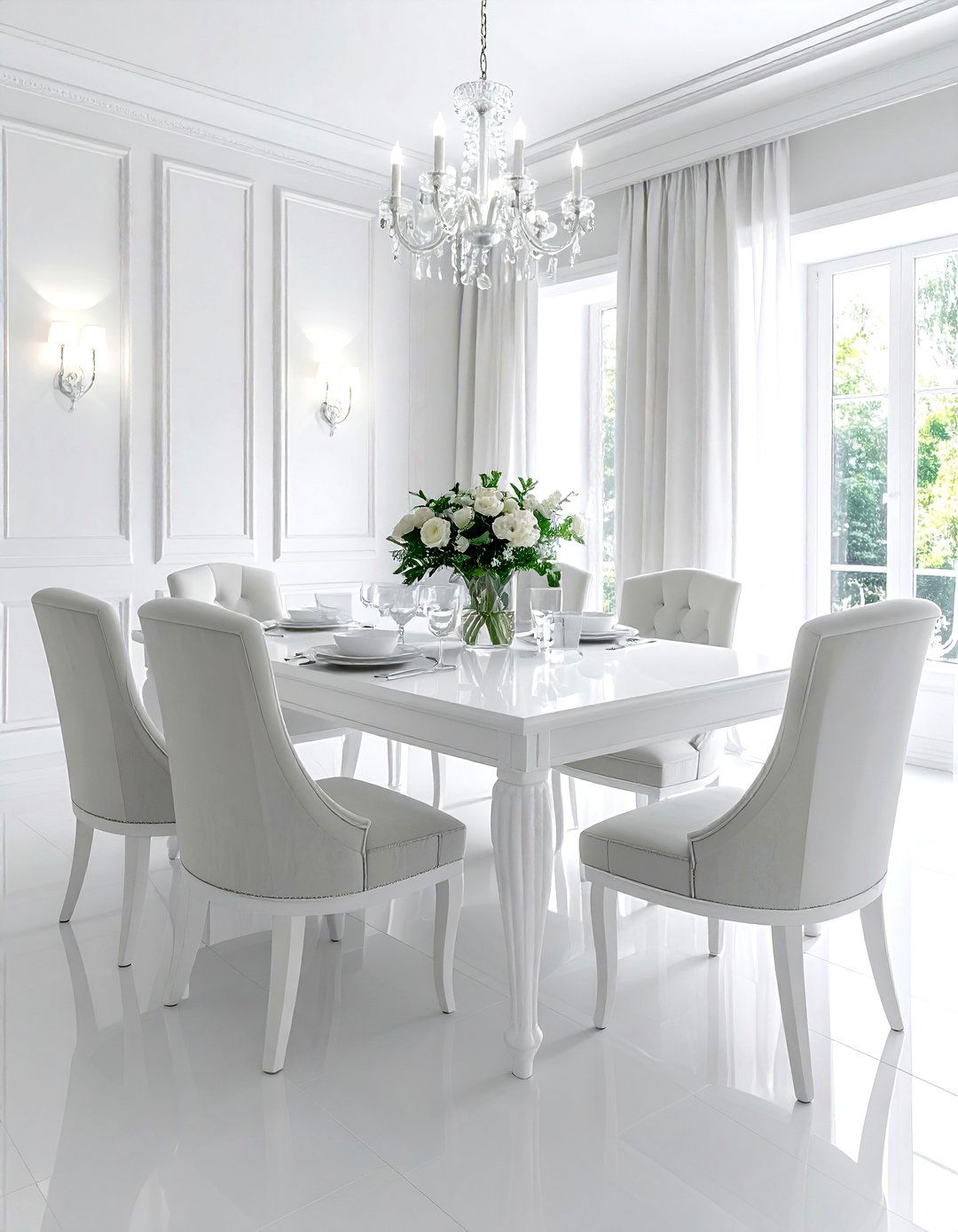 Elegant White Dining Room - 30 all white dining room ideas