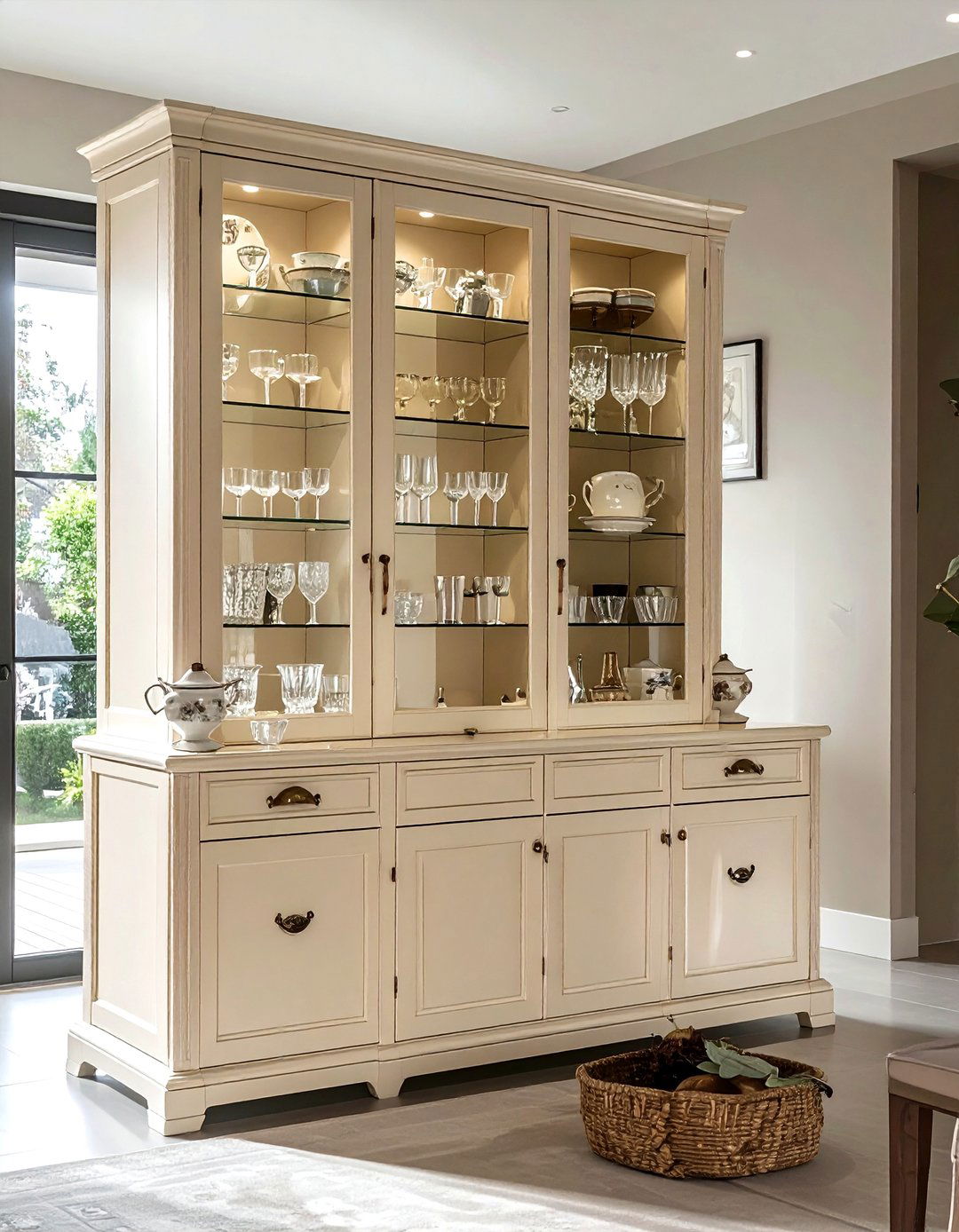 Elegant cream china hutch - 30 cream dining room furniture ideas