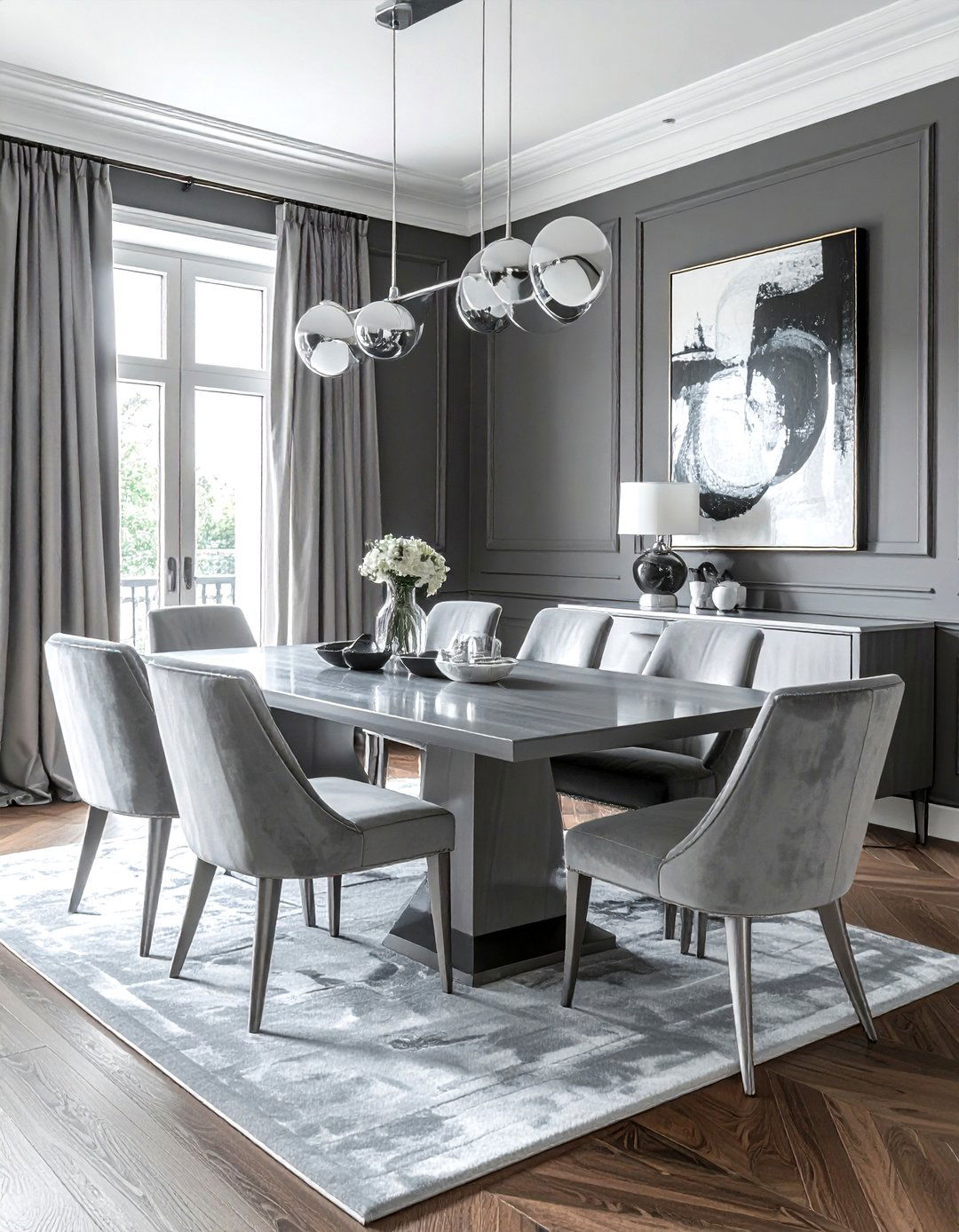 Elegant gray dining room - 30 classic dining room ideas