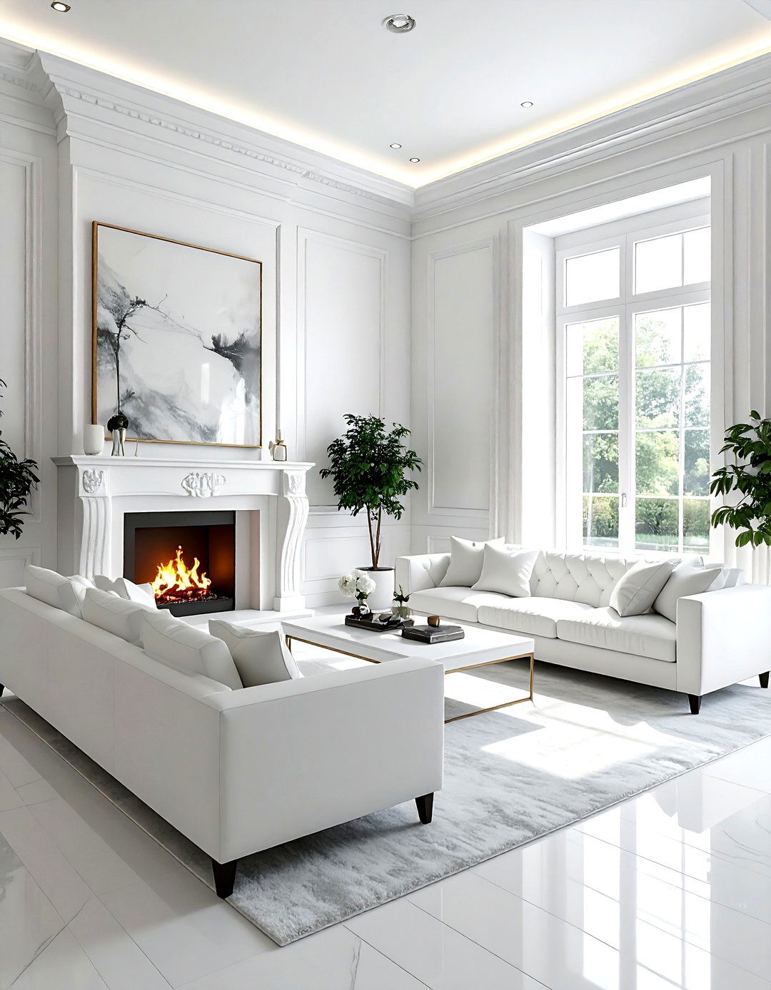 Elegant white living room - 30 white living room ideas