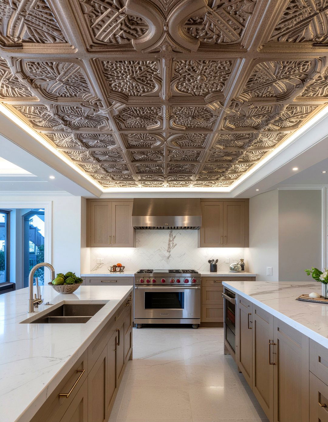 Embossed Tin Ceiling - 30 kitchen tin ceiling ideas