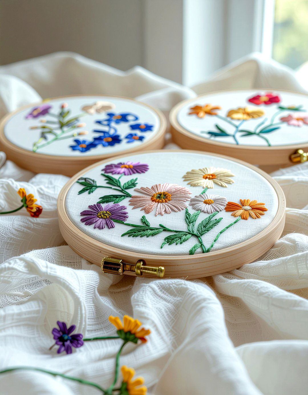 Embroidered Hoop Art - 30 fabric decor ideas