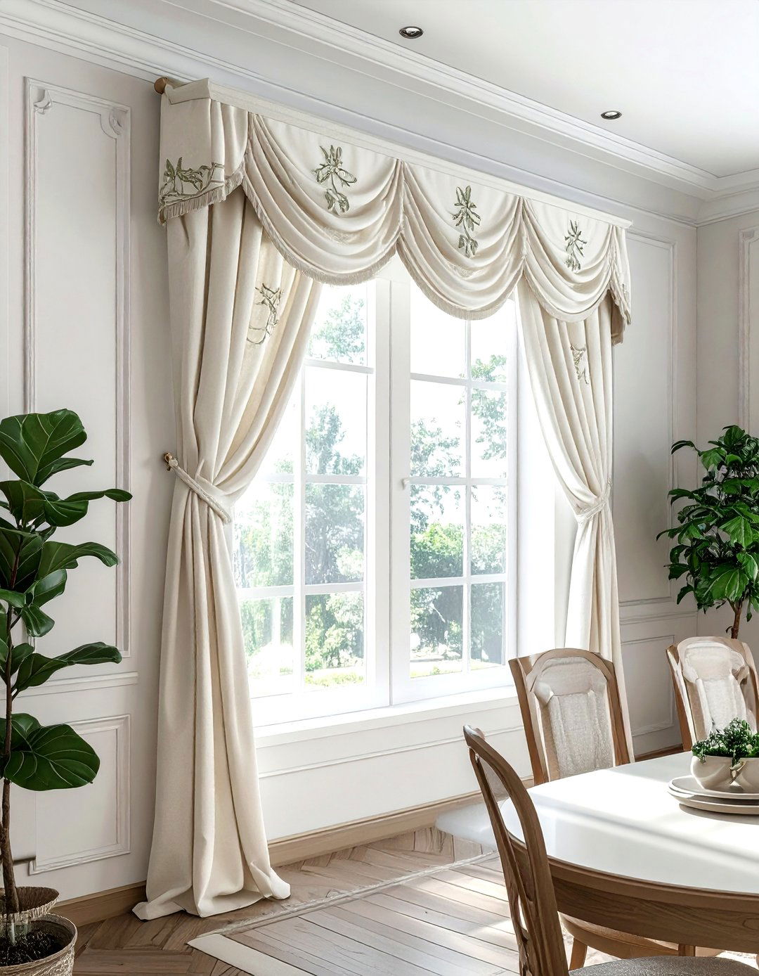 Embroidered Valance - 30 valance ideas