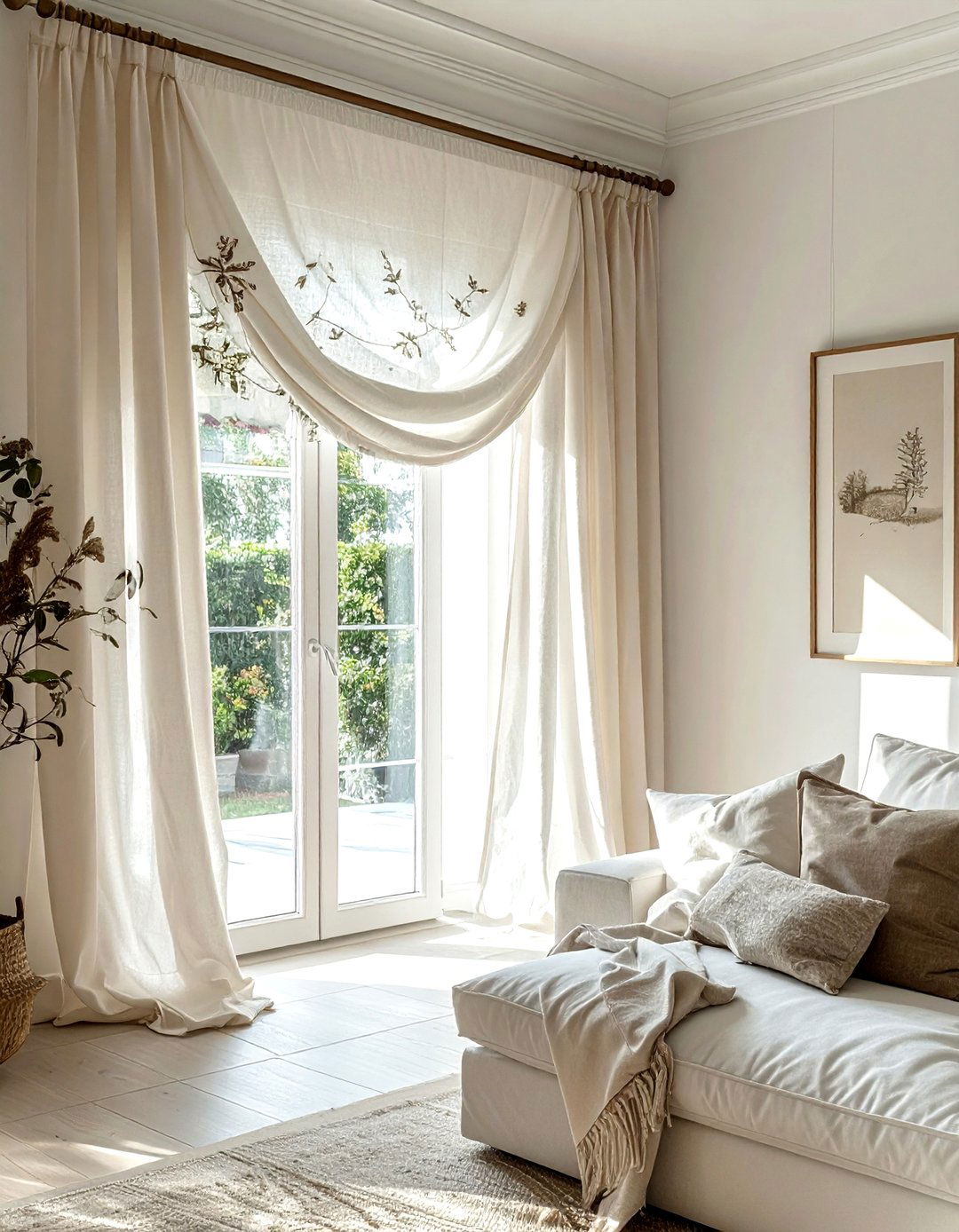 Embroidered Valance - 30 living room window valances