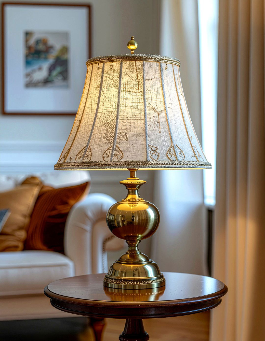 Embroidered lamp shade - 30 embroidered living room ideas