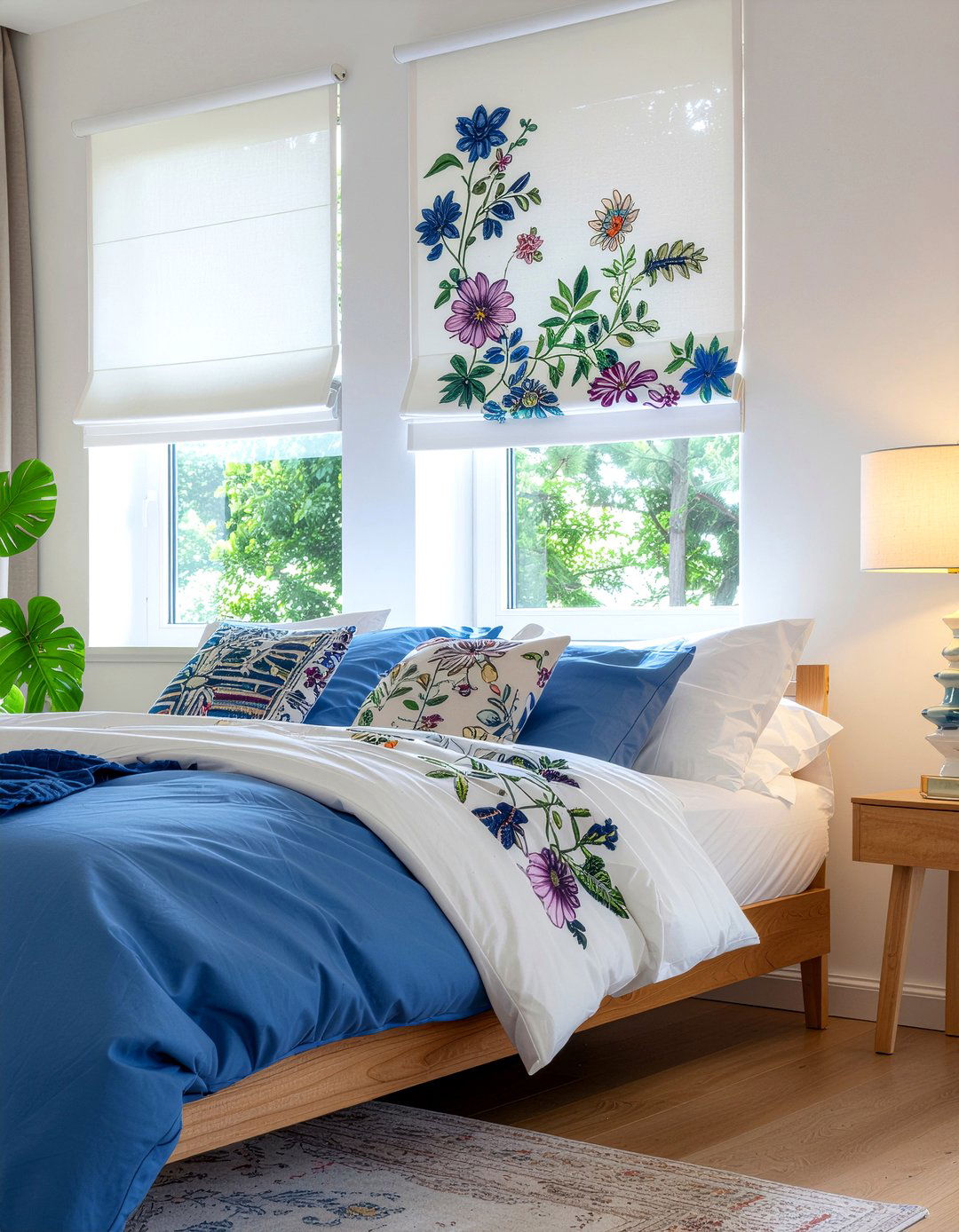 Embroidered roman shades - 30 bedroom roman shades