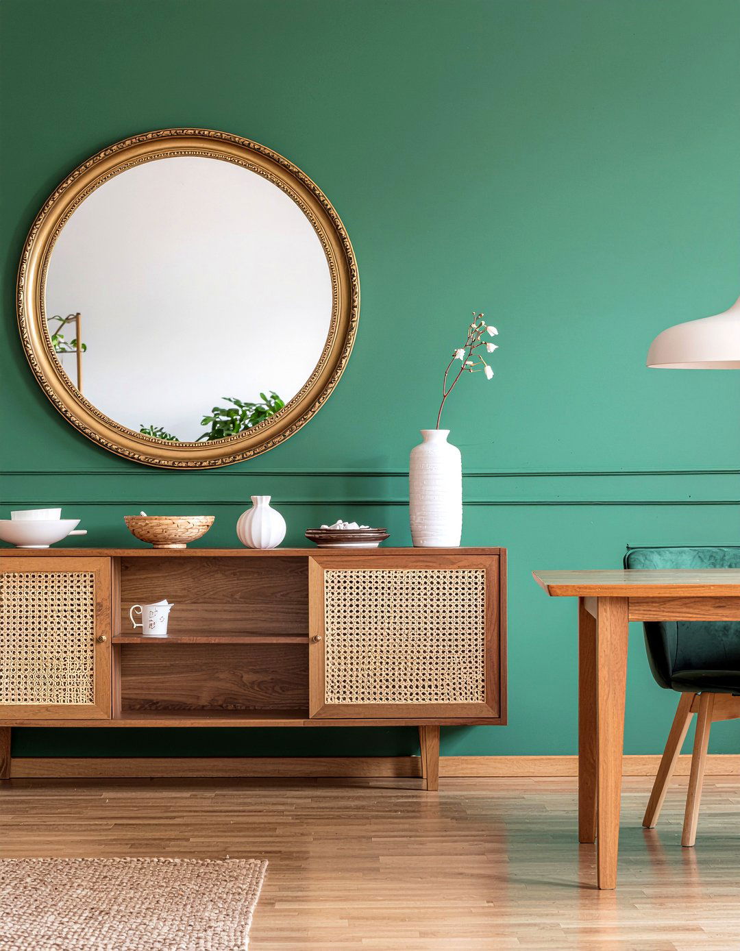Emerald Green Accent Wall - 30 emerald green dining room ideas