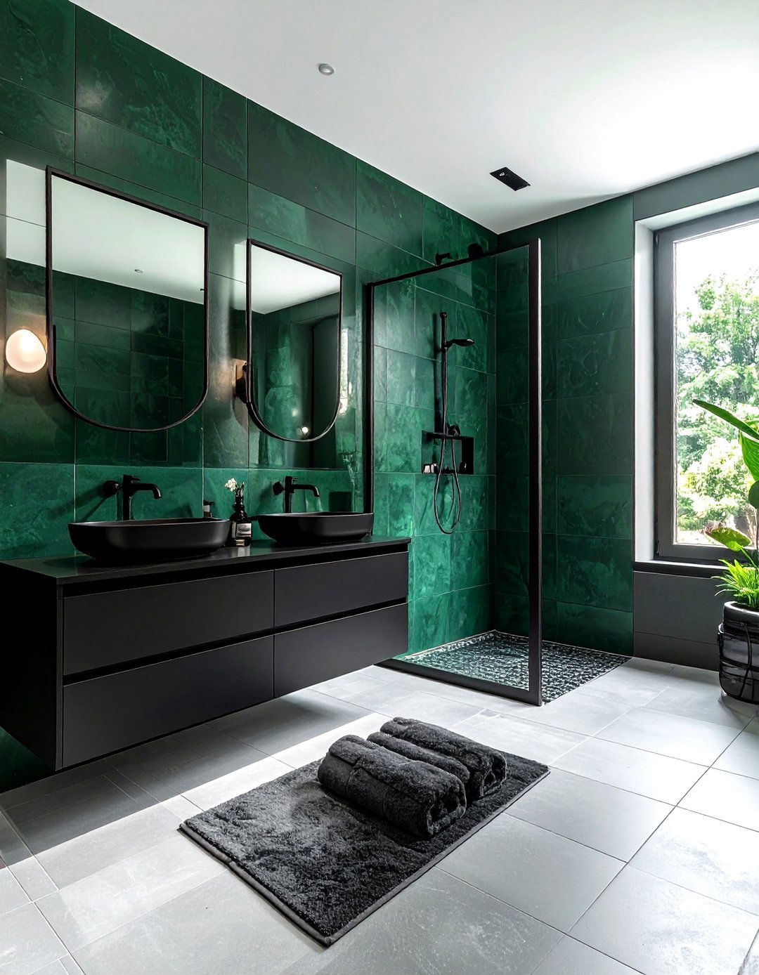 Emerald Green And Black Bathroom - 30 emerald bathroom decor ideas
