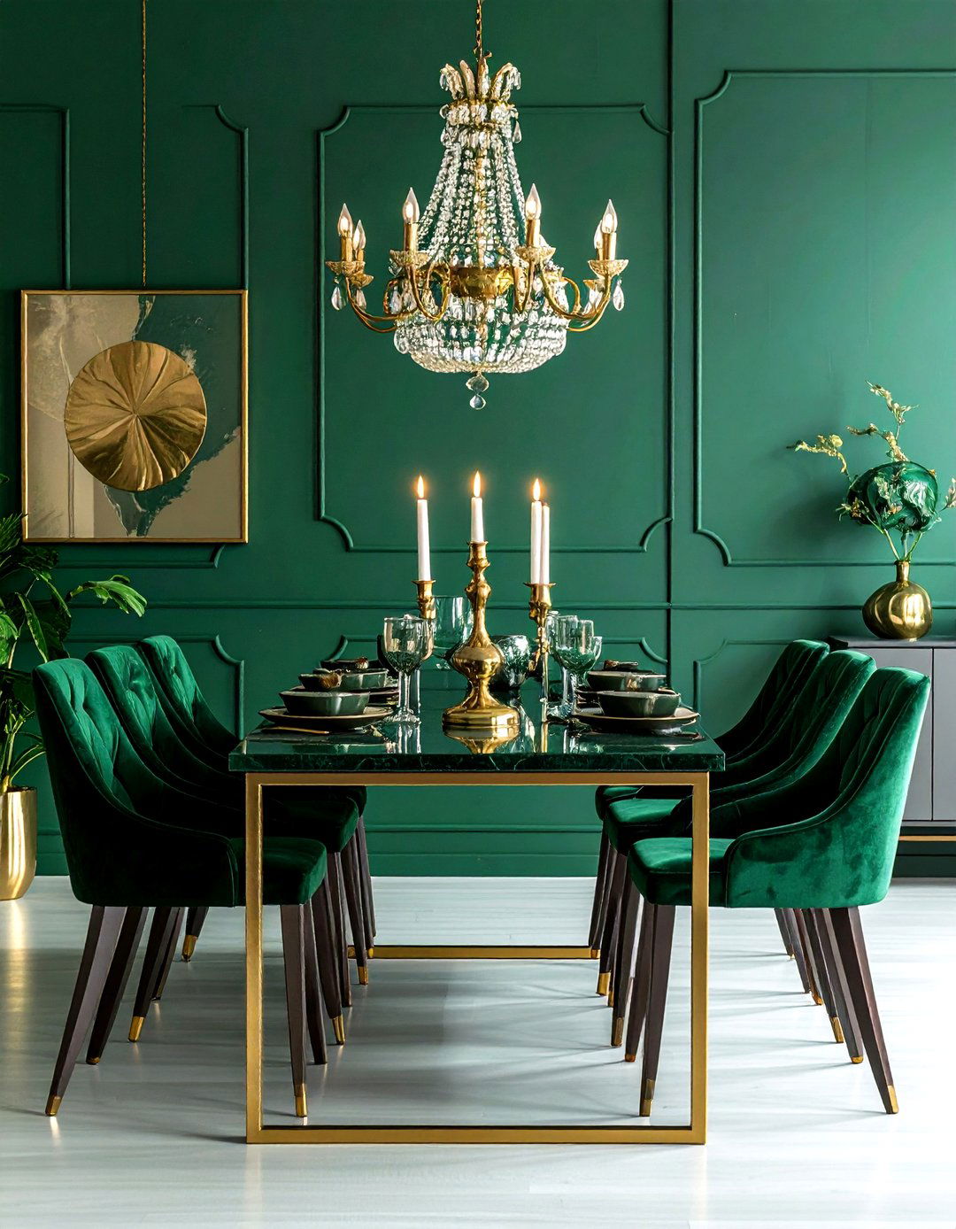 Emerald Green And Brass Dining Room - 30 emerald dining room decor ideas