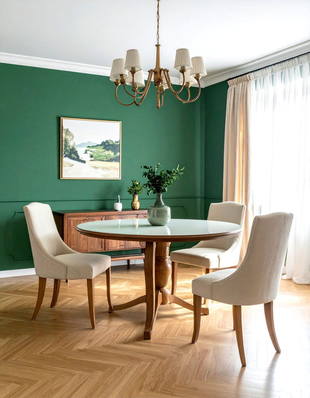 Emerald Green And Cream Dining Room - 30 emerald dining room decor ideas