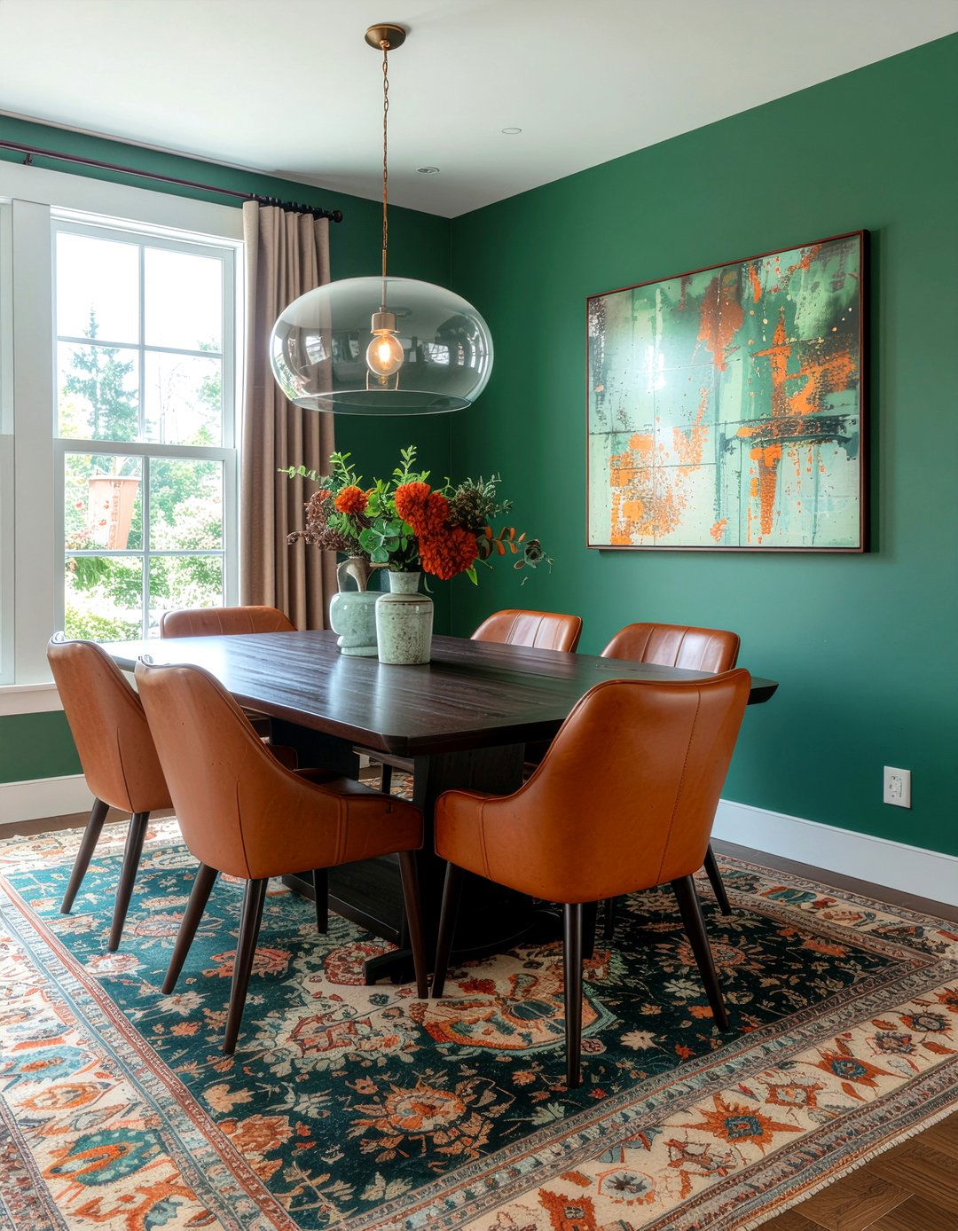 Emerald Green And Orange Dining Room - 30 emerald green dining room ideas