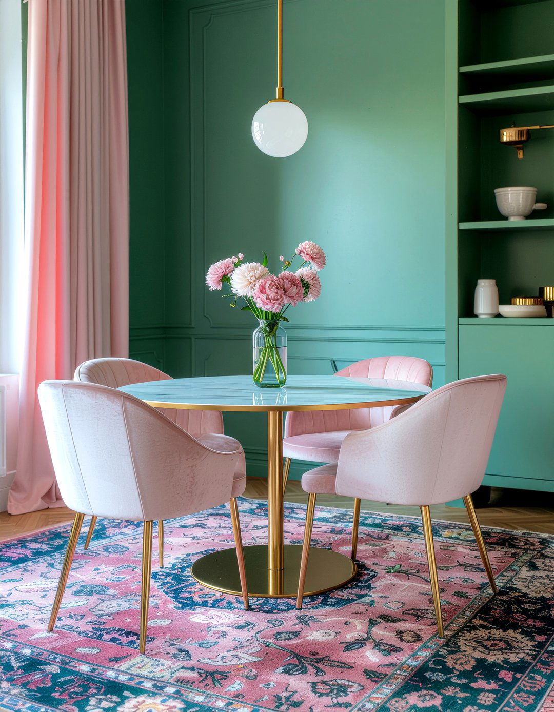 Emerald Green And Pink Dining Room - 30 emerald green dining room ideas