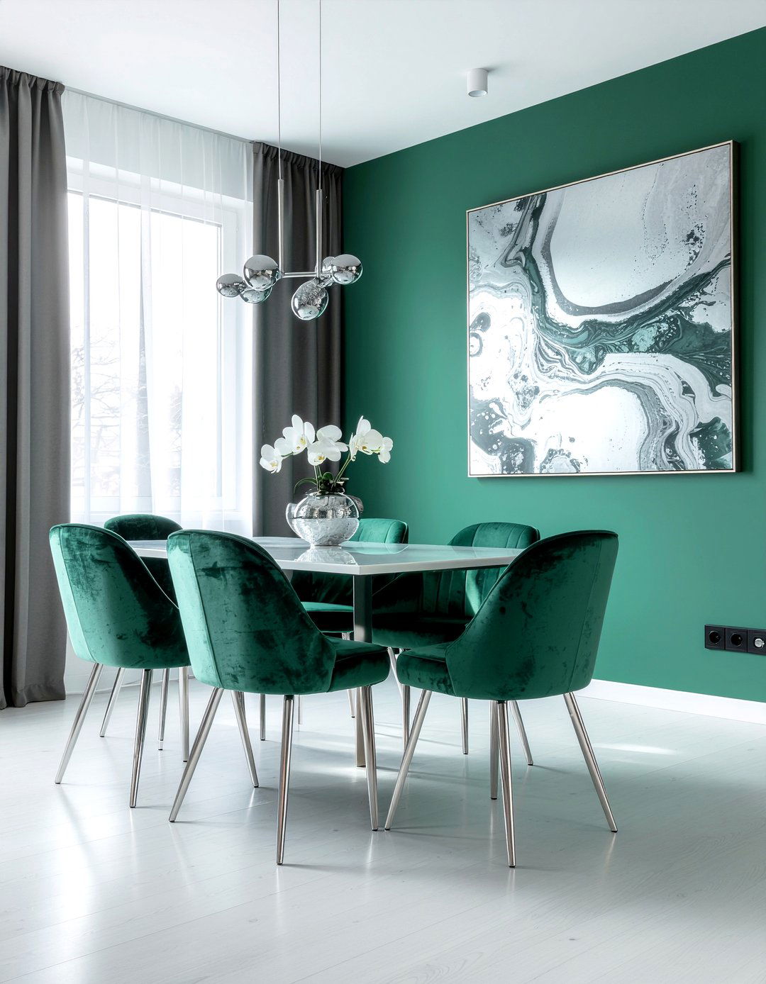 Emerald Green And Silver Dining Room - 30 emerald green dining room ideas