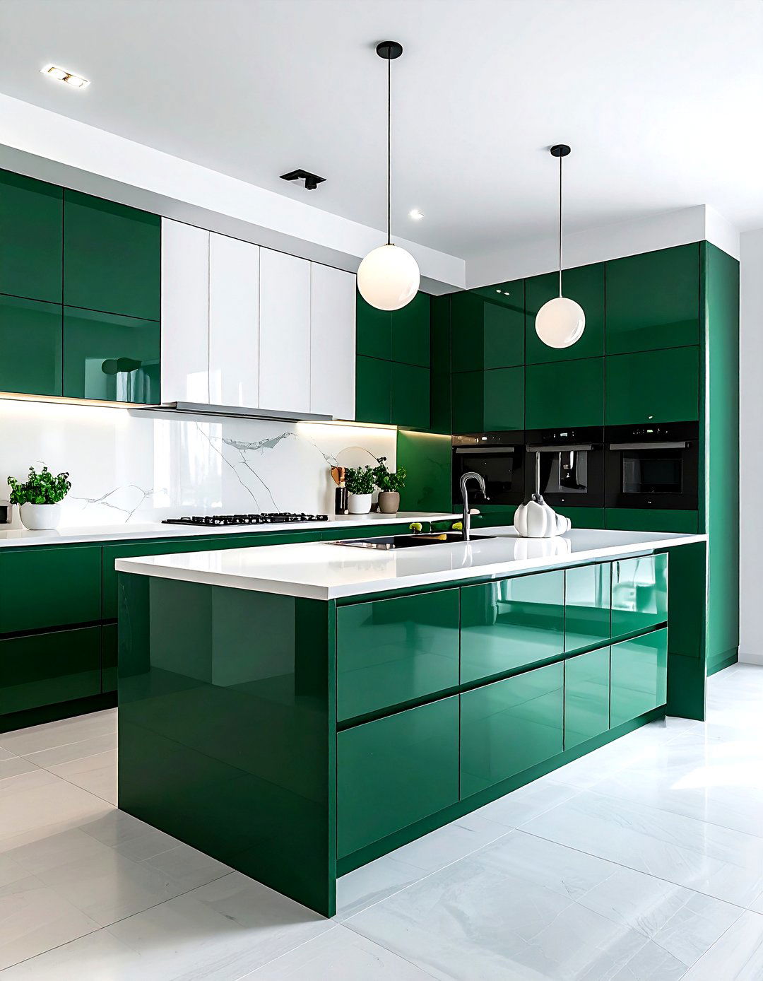 Emerald Green And White Kitchen Minimalist Style - 30 emerald and white kitchen ideas
