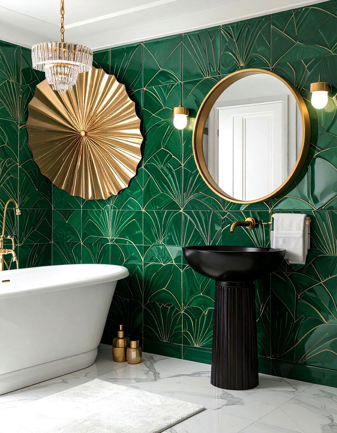 Emerald Green Art Deco Bathroom - 30 emerald bathroom decor ideas