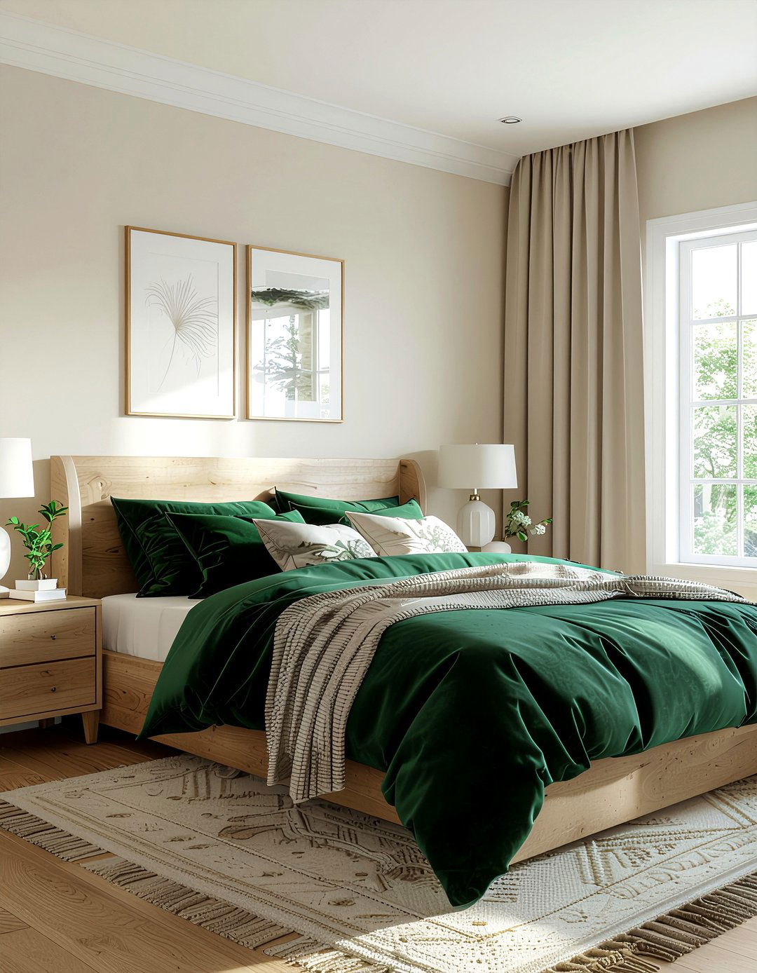 Emerald Green Bedding Set - 30 emerald decor ideas