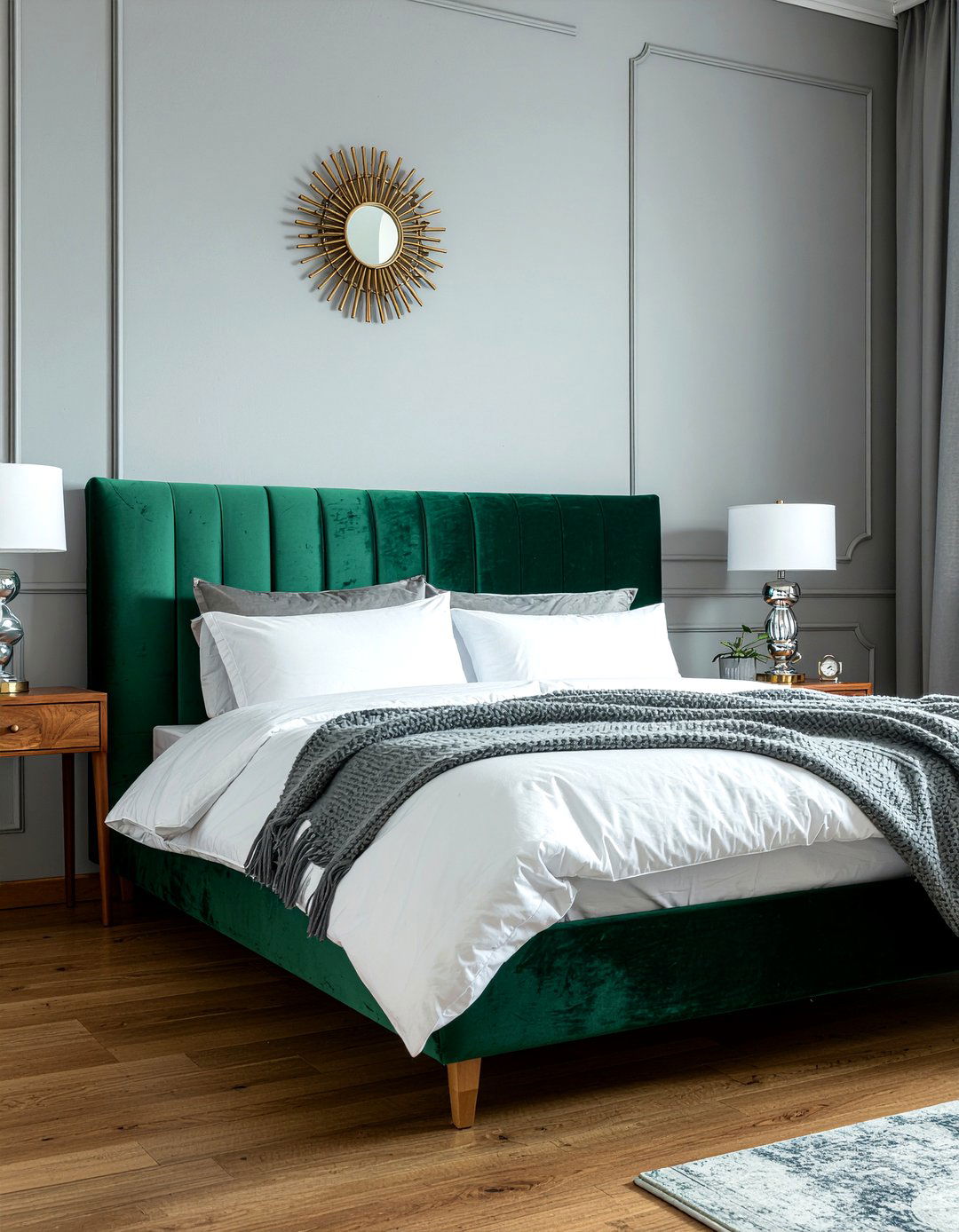 Emerald Green Bedroom Velvet - 30 cool toned bedroom ideas