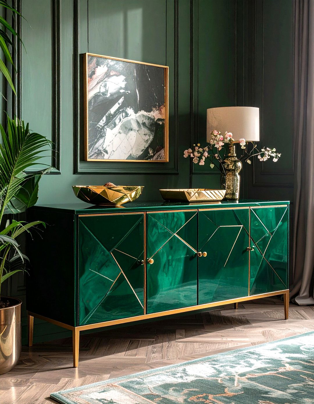 Emerald Green Buffet Cabinet - 30 dining room sideboard ideas