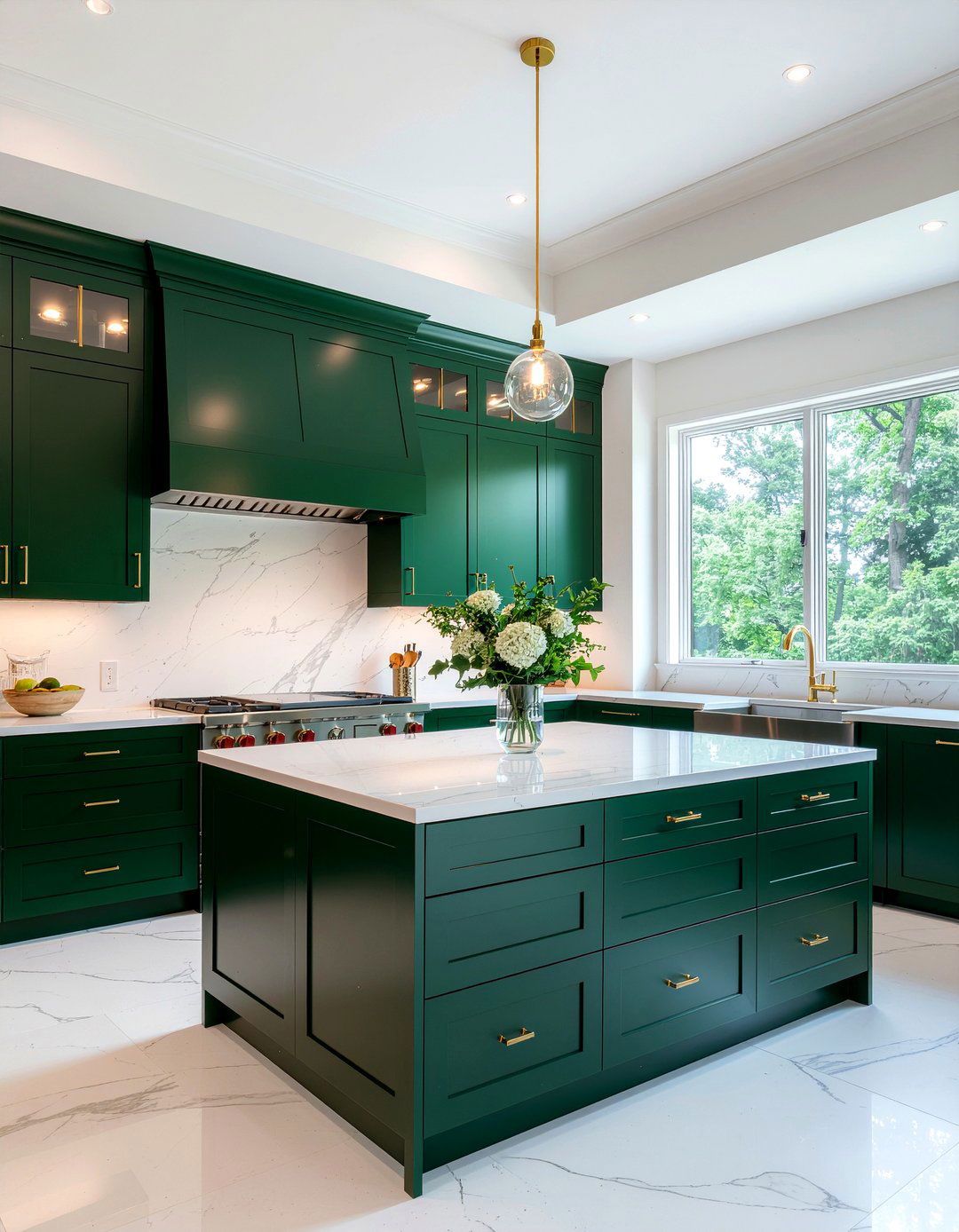 Emerald Green Cabinetry - 30 green kitchen ideas