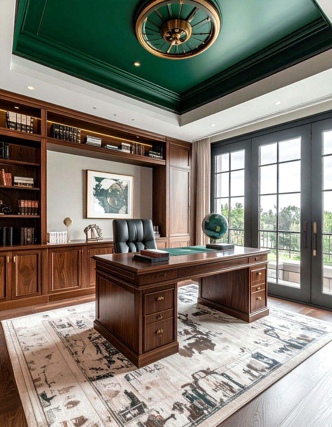 Emerald Green Ceiling - 30 painted ceiling ideas