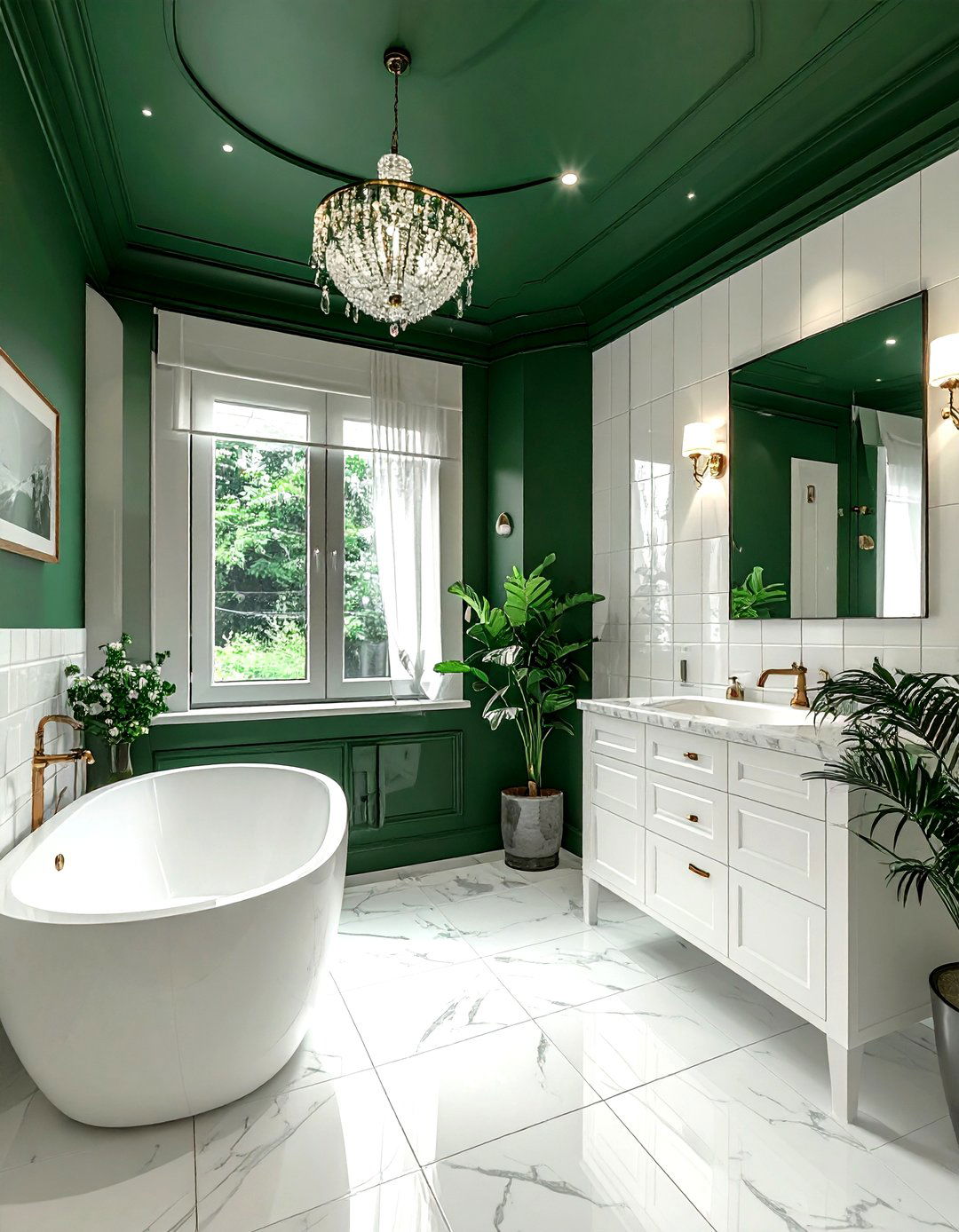 Emerald Green Ceiling Bathroom - 30 emerald and white bathroom ideas
