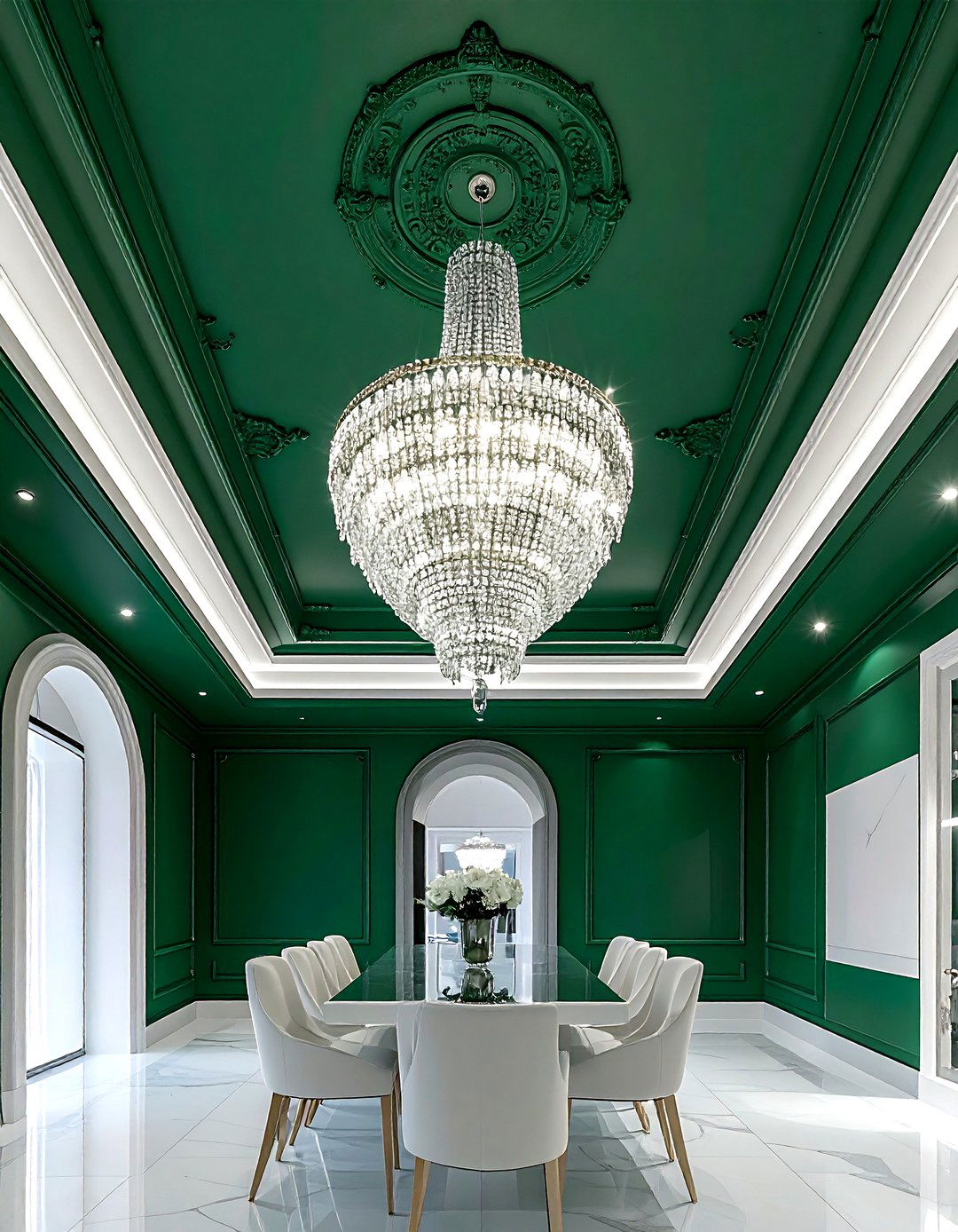 Emerald Green Ceiling Dining Room - 30 emerald dining room decor ideas