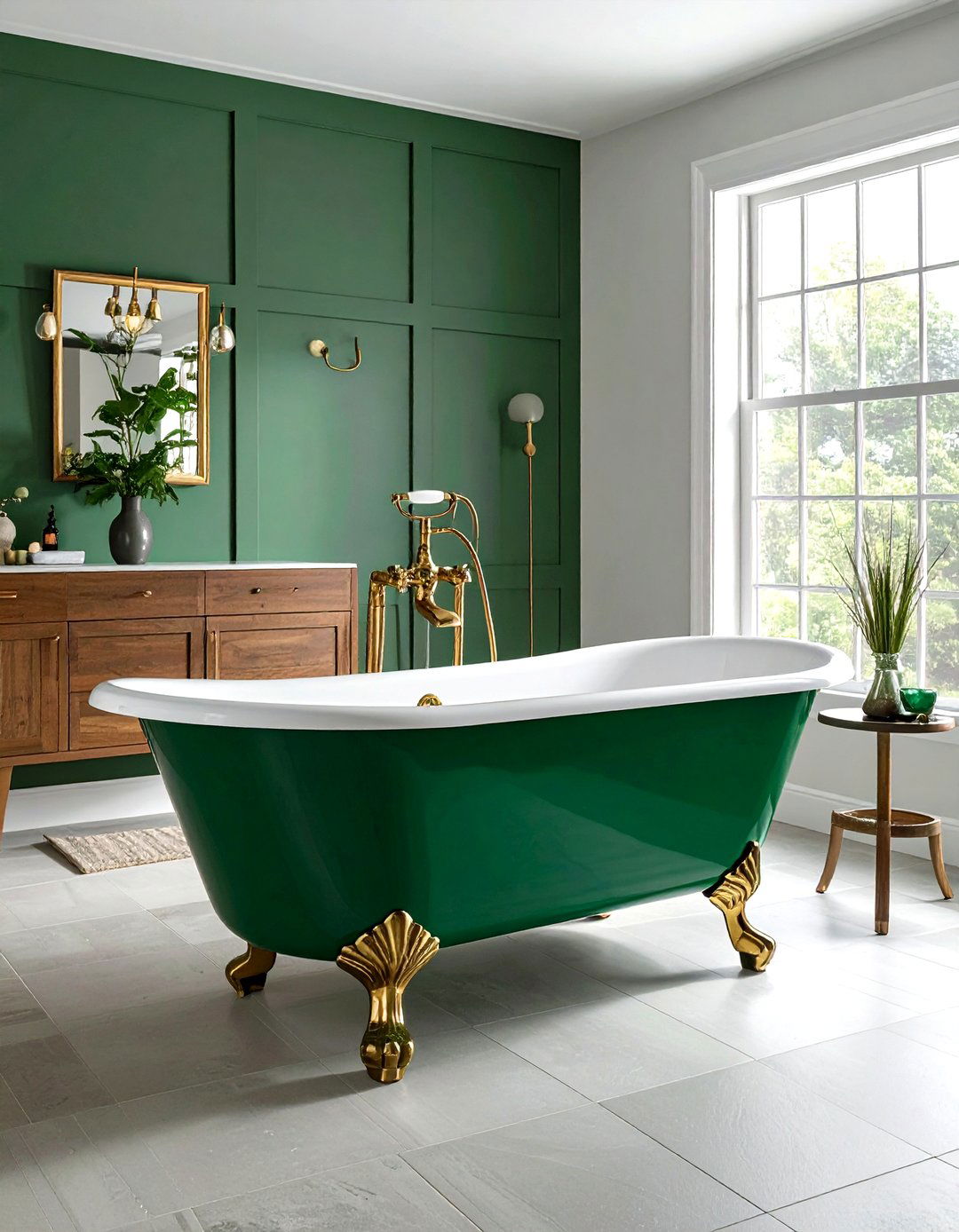 Emerald Green Clawfoot Tub - 30 emerald green bathroom ideas