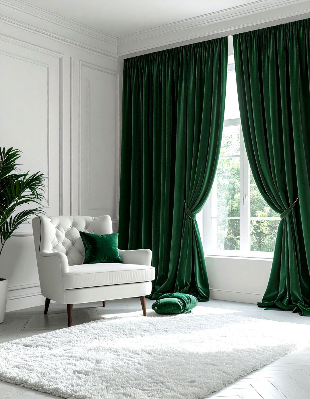 Emerald Green Curtains White Walls - 30 emerald and white bedroom ideas
