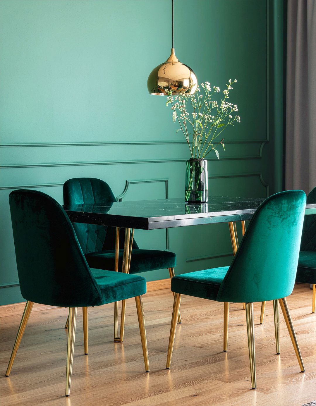 Emerald Green Dining Room - 30 jungle dining room ideas