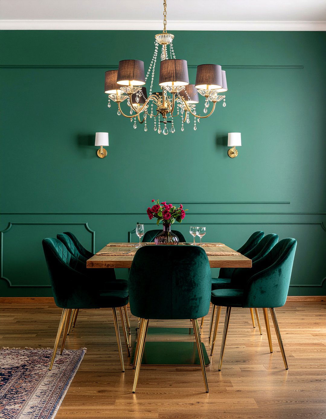 Emerald Green Dining Room - 30 night dining room ideas