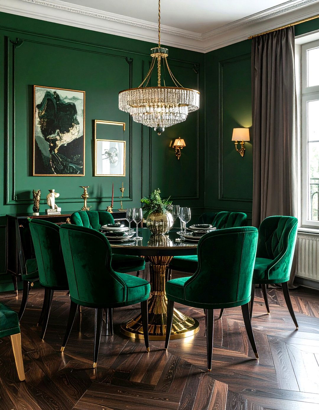 Emerald Green Dining Room - 30 dining room paint color ideas