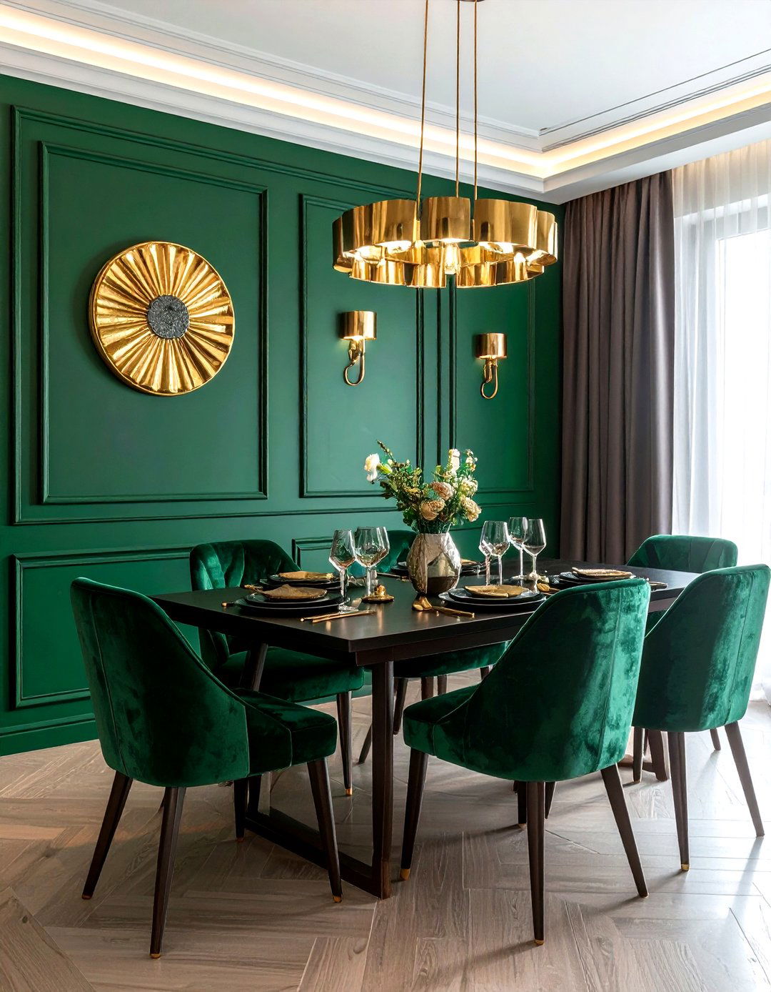 Emerald Green Dining Room Wall - 30 accent wall paint ideas