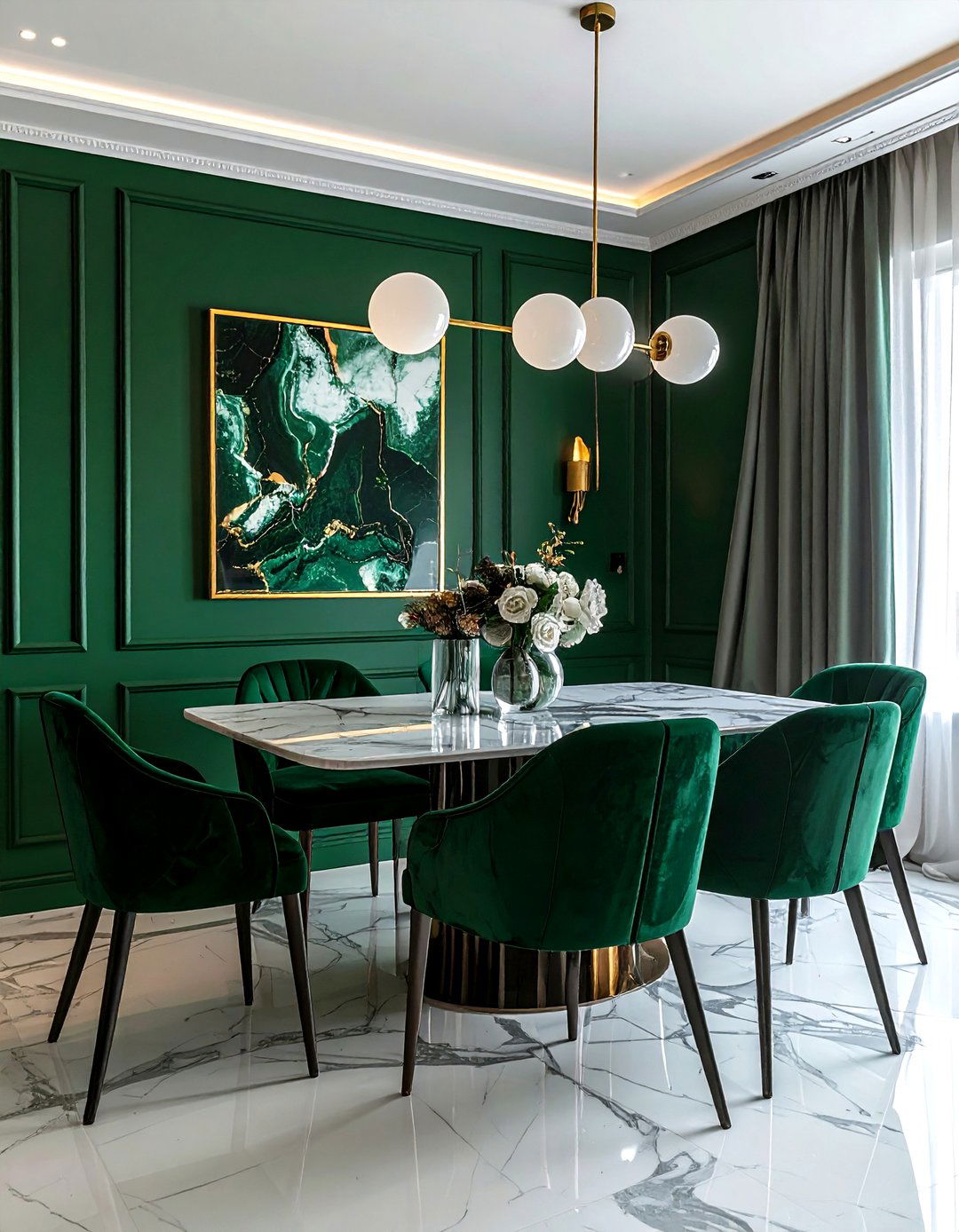 Emerald Green Dining - 30 regal dining room ideas
