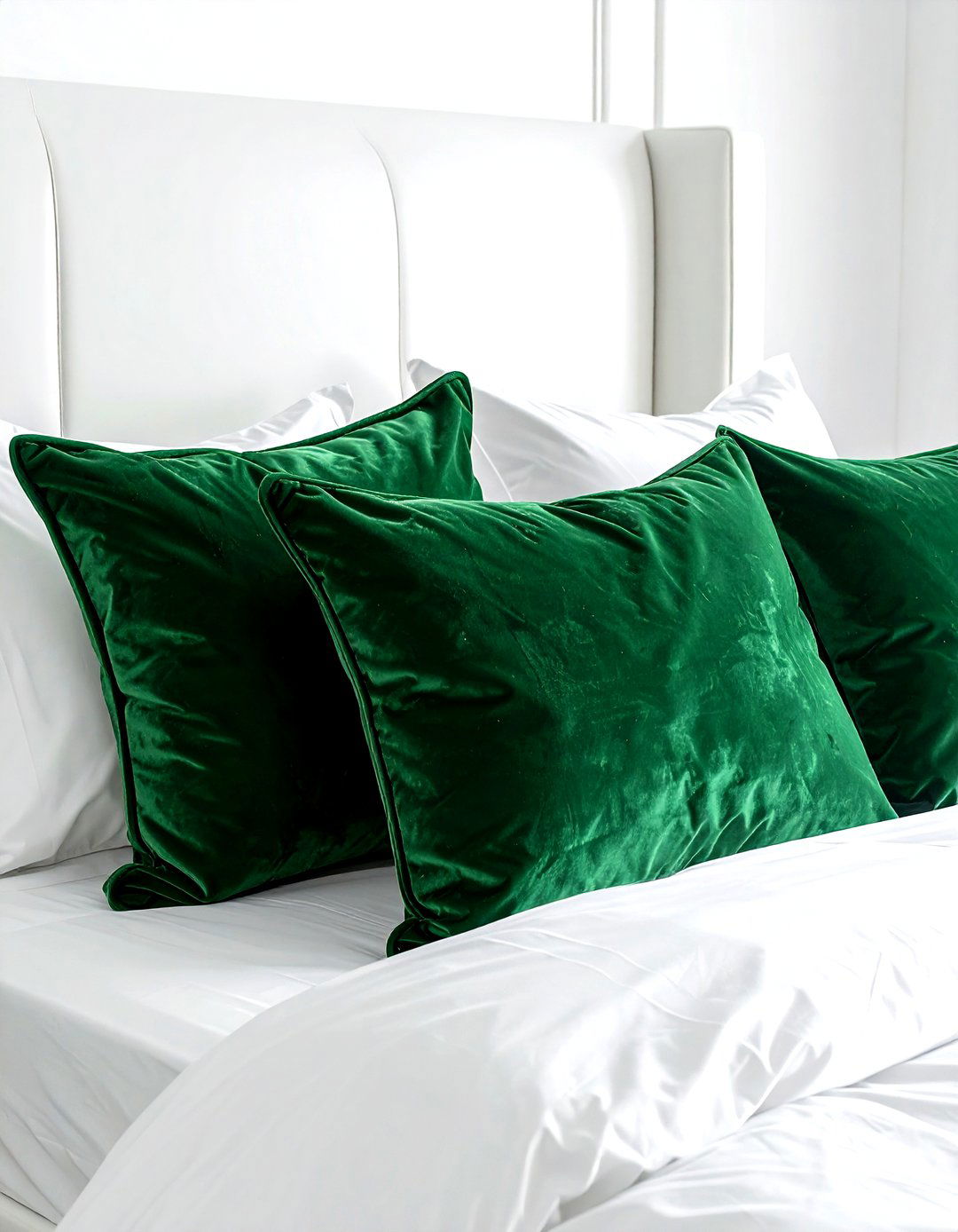 Emerald Green Euro Shams - 30 emerald and white bedroom ideas
