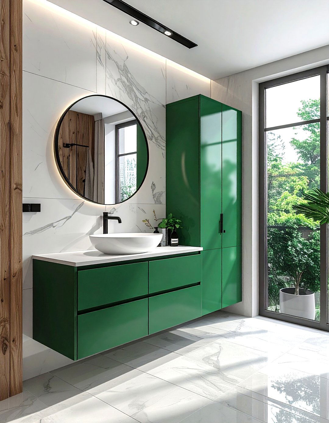 Emerald Green Floating Vanity - 30 emerald bathroom decor ideas