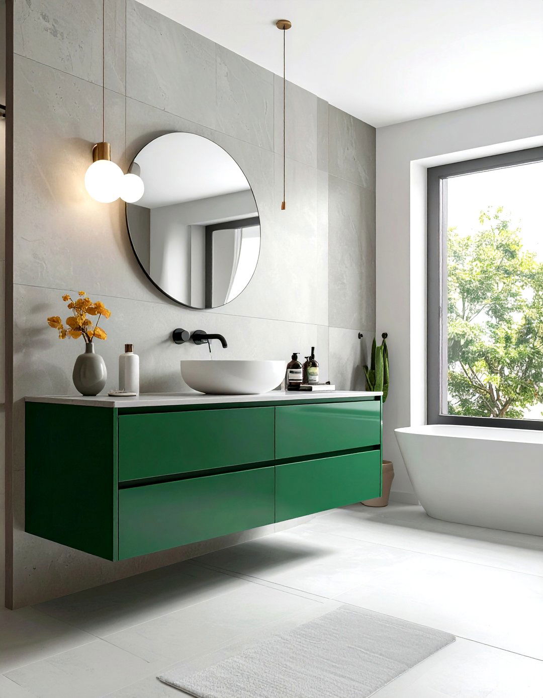 Emerald Green Floating Vanity - 30 emerald green bathroom ideas