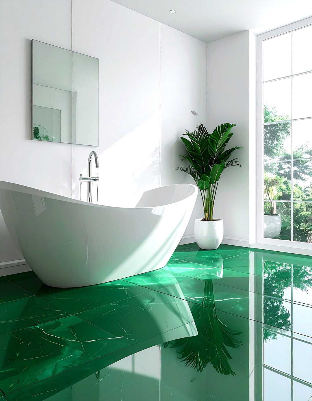 Emerald Green Floor Tile - 30 emerald and white bathroom ideas