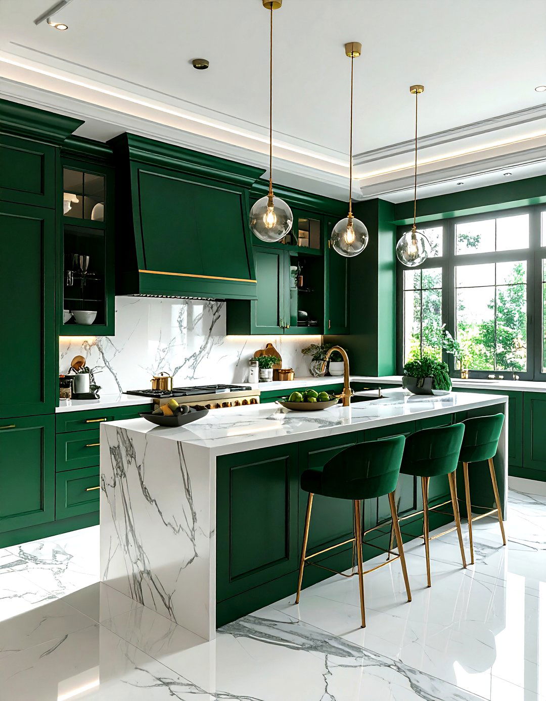 Emerald Green Kitchen - 30 kitchen paint color ideas