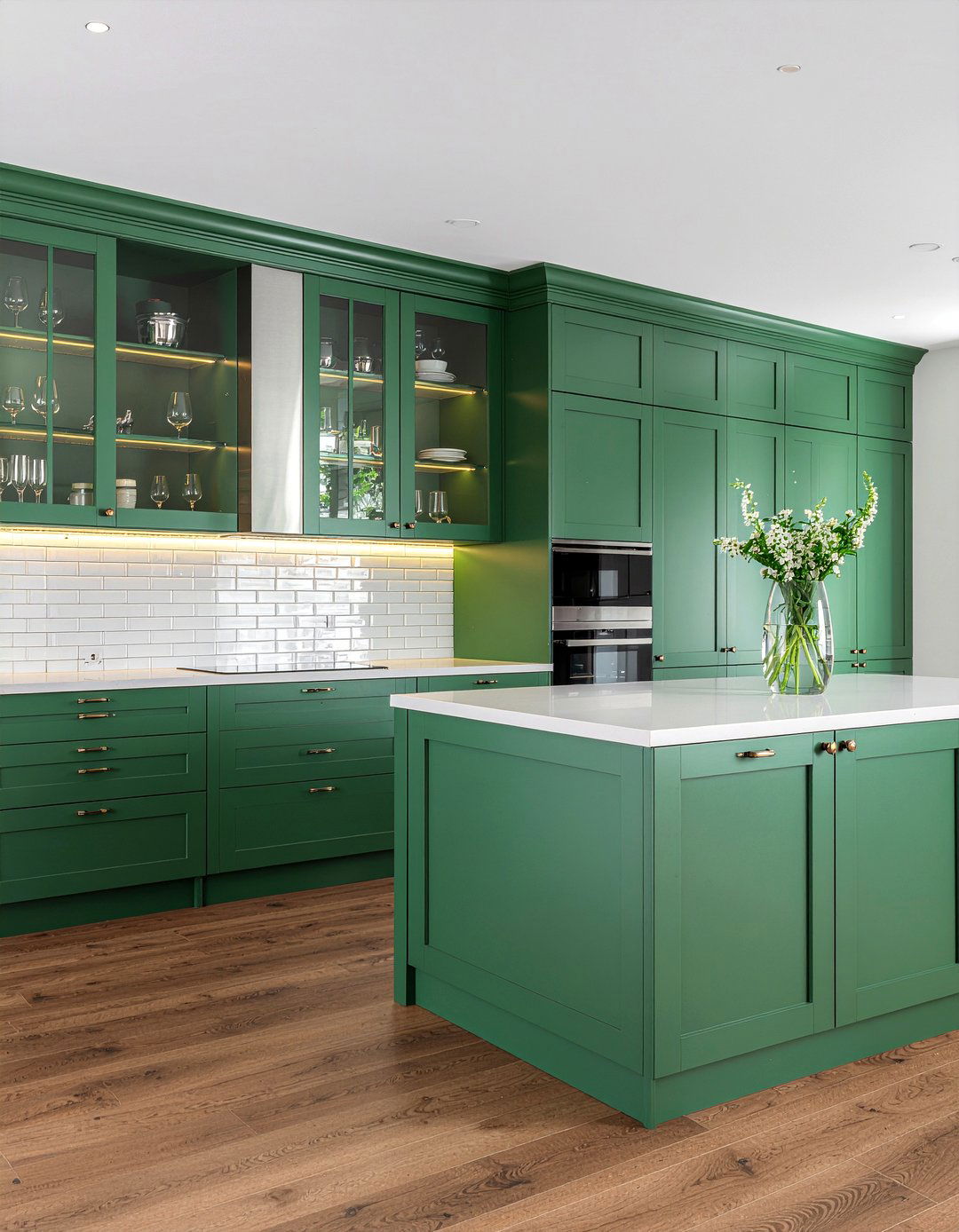 Emerald Green Kitchen Glass Front Cabinets - 30 emerald green kitchen ideas