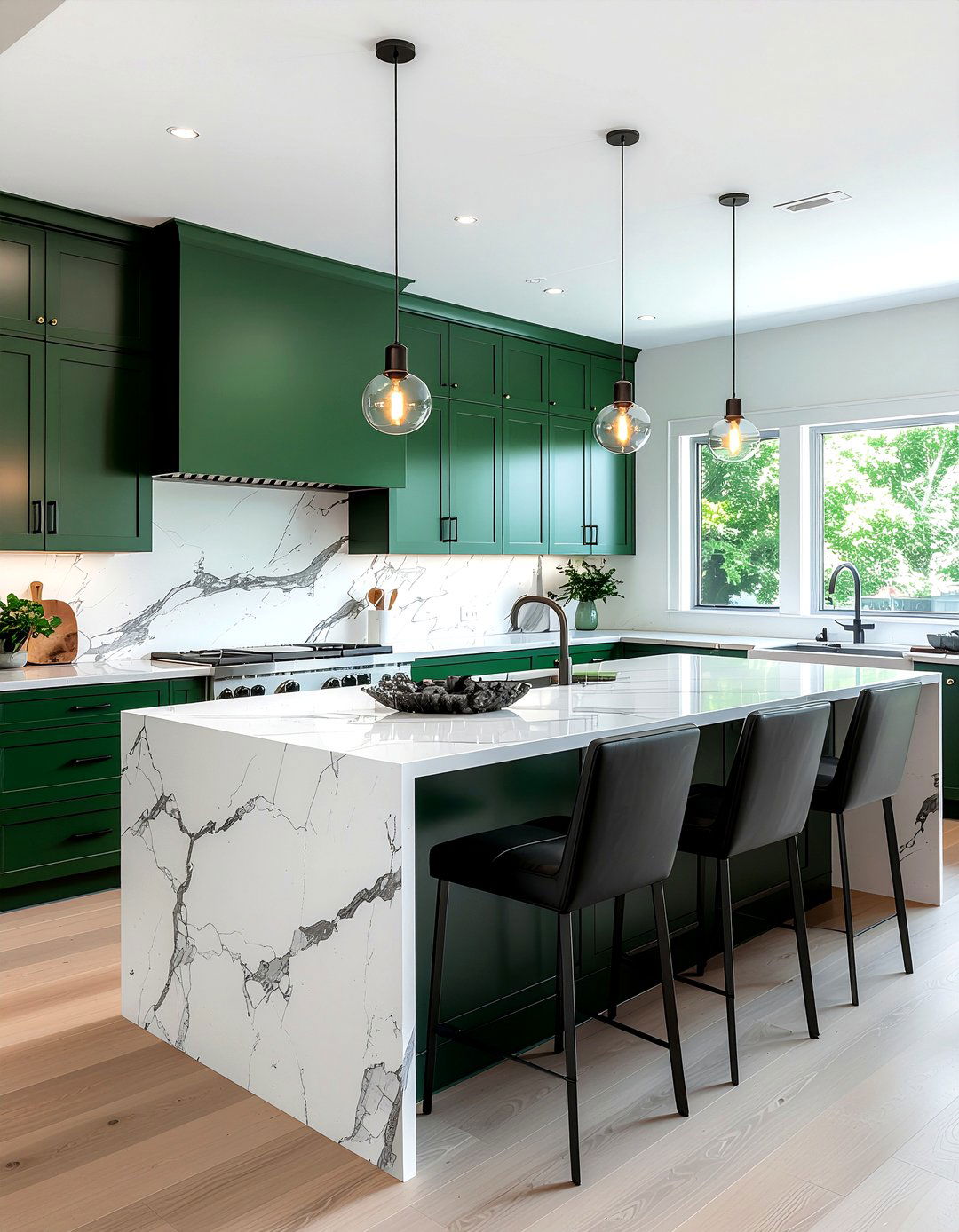 Emerald Green Kitchen Island - 30 emerald decor ideas