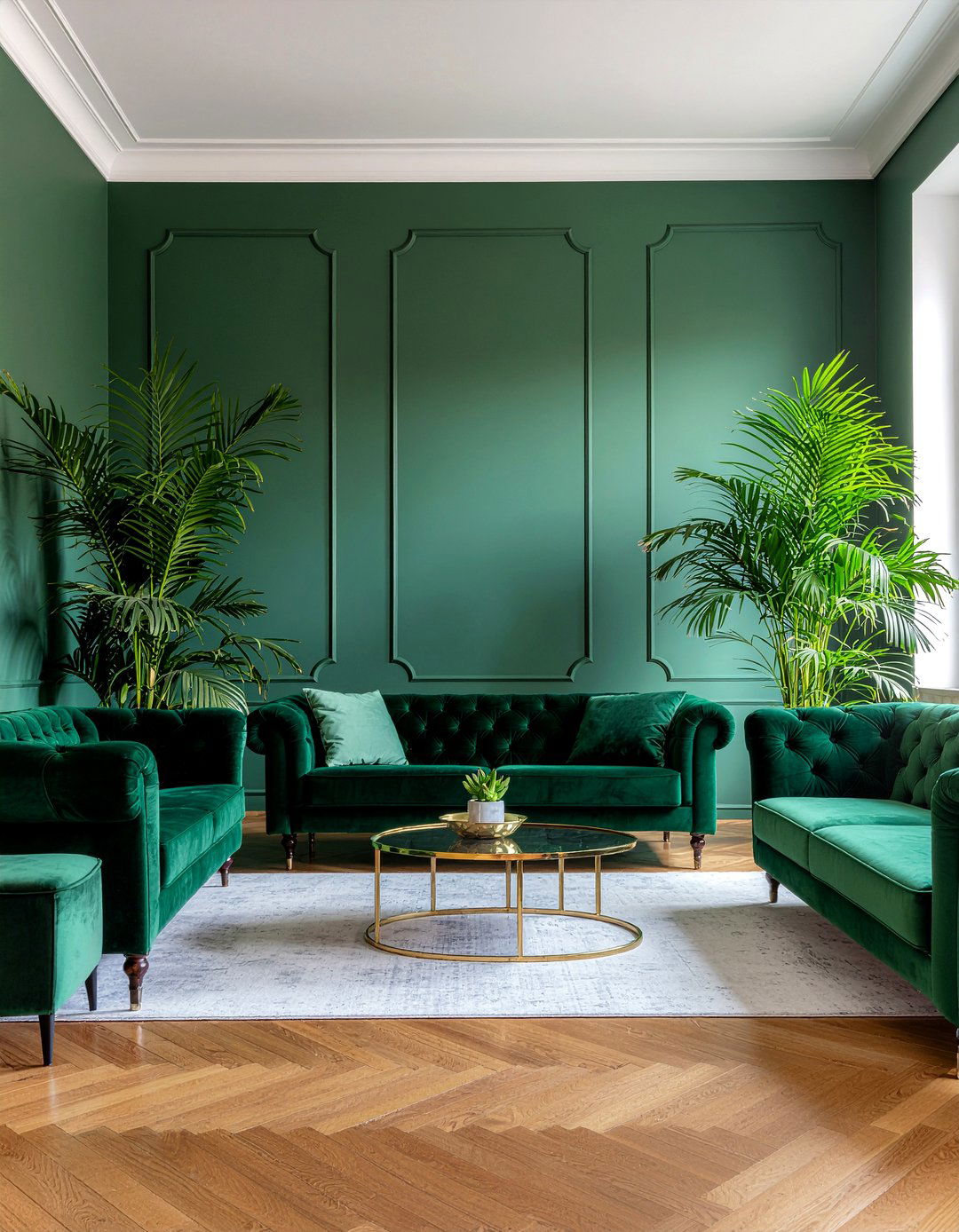 Emerald Green Living Room - 30 jewel toned living room ideas
