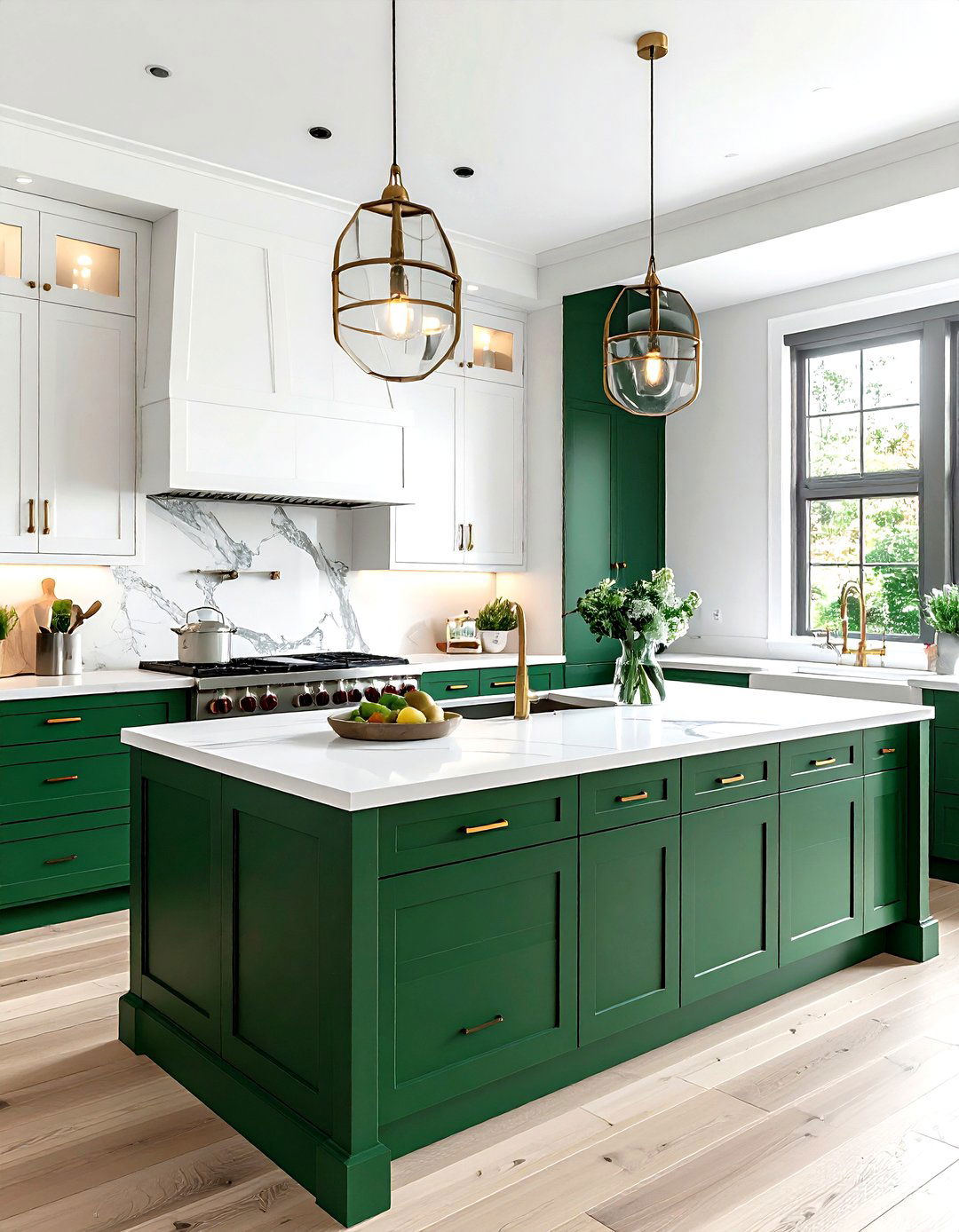 Emerald Green Lower Cabinets White Upper Cabinets - 30 emerald and white kitchen ideas