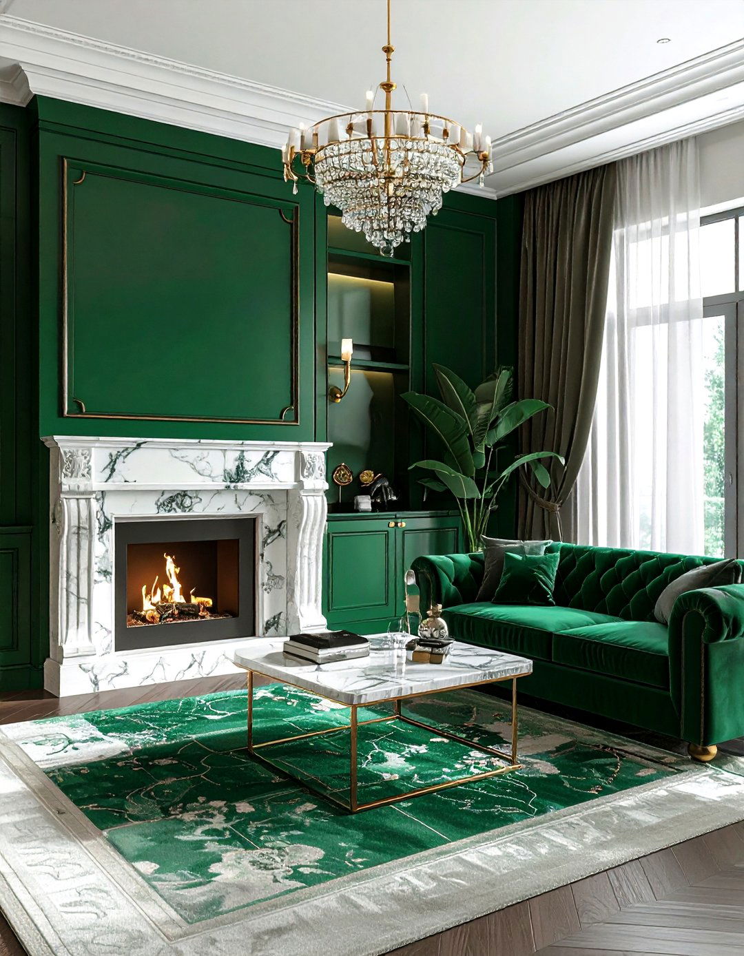 Emerald Green Luxury Living Room - 30 emerald living room decor ideas