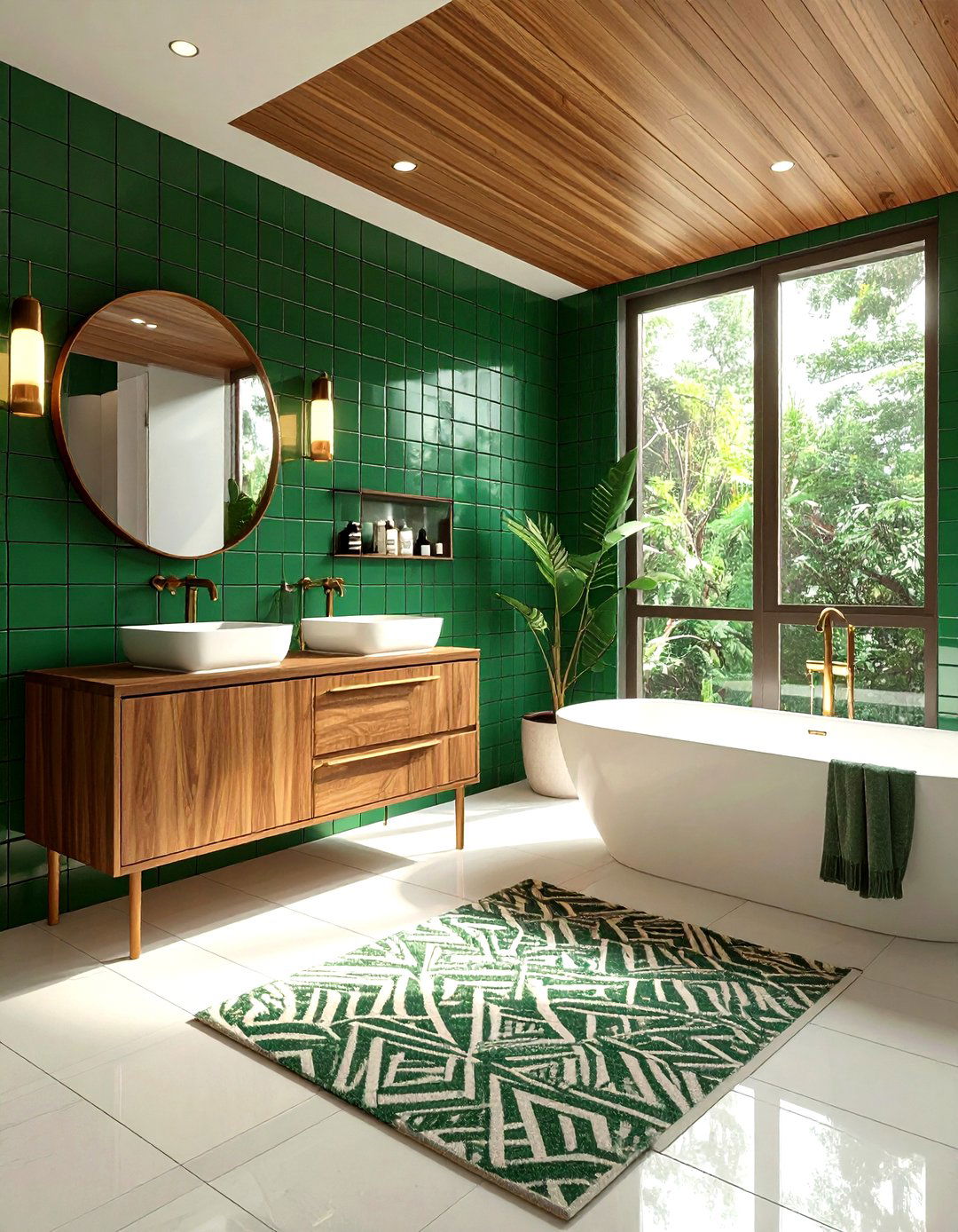 30 Stunning Emerald Bathroom Decor Ideas for a Spa Retreat