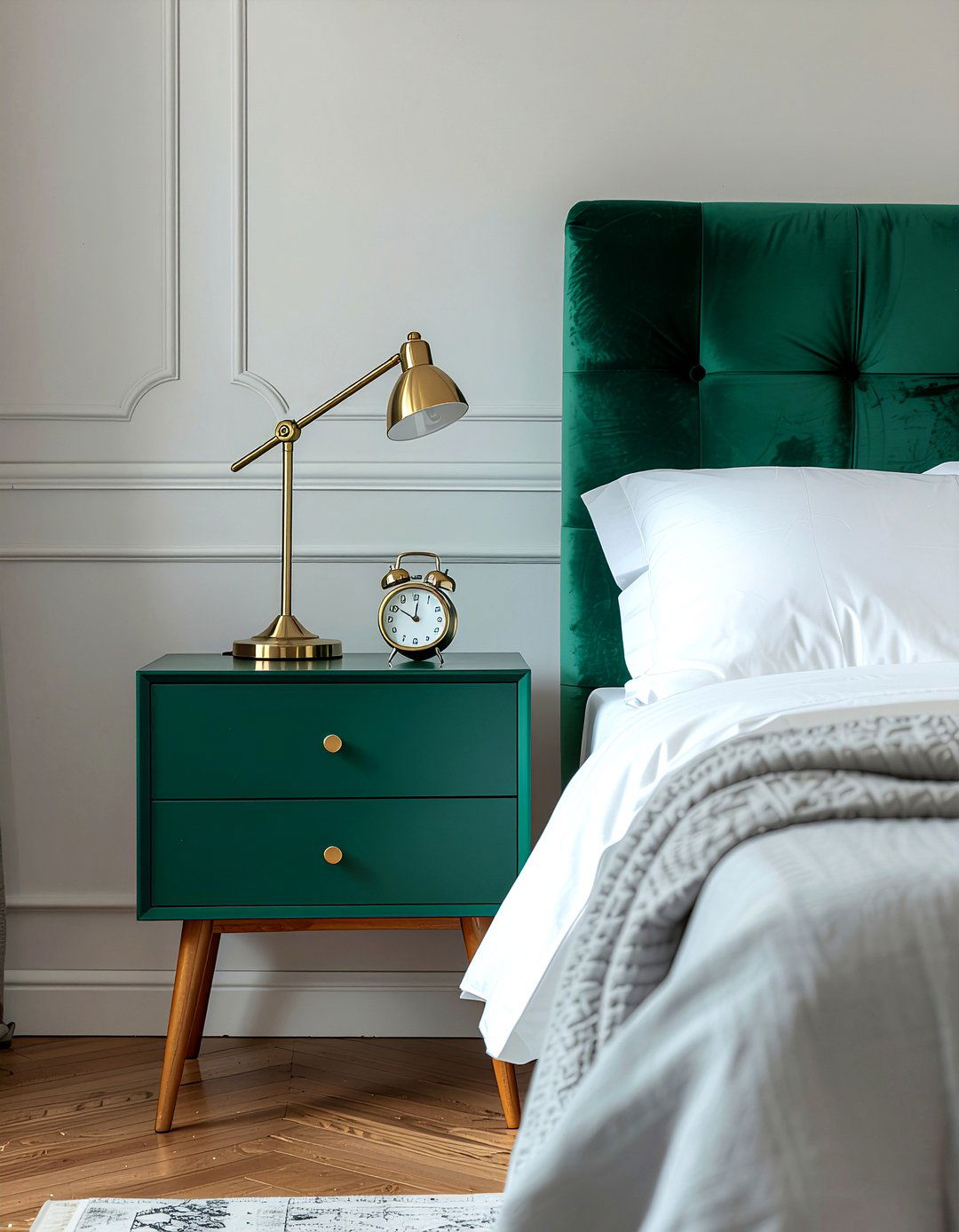 Emerald Green Nightstand - 30 emerald decor ideas