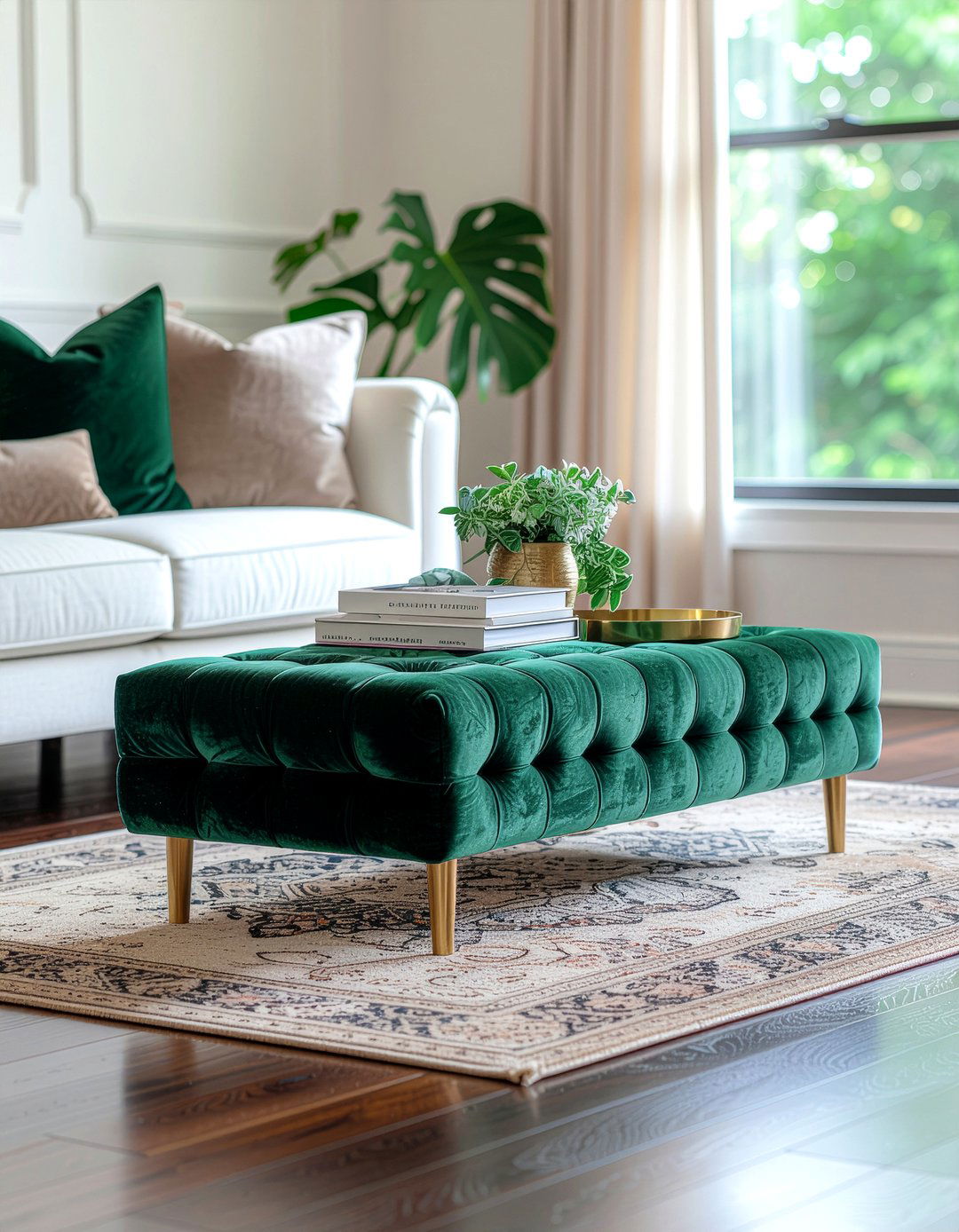 Emerald Green Ottoman - 30 living room ottoman coffee tables