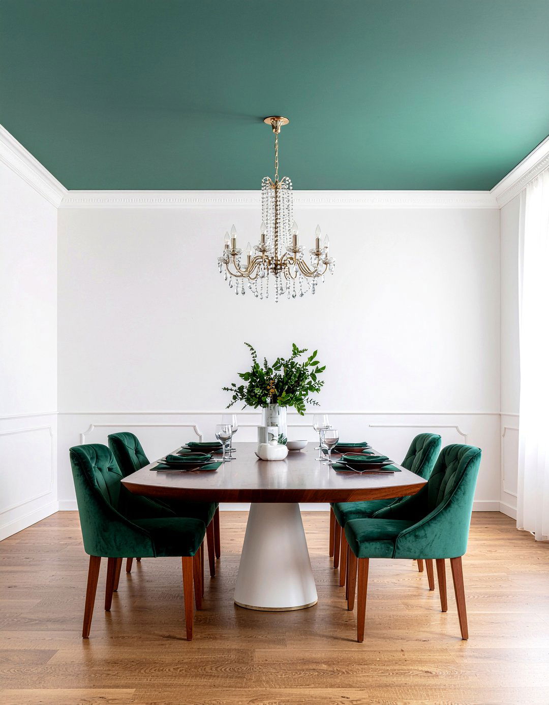 Emerald Green Painted Ceiling - 30 emerald green dining room ideas