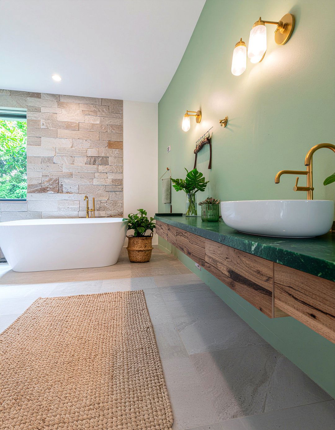 Emerald Green Quartz - 30 quartz bathroom ideas