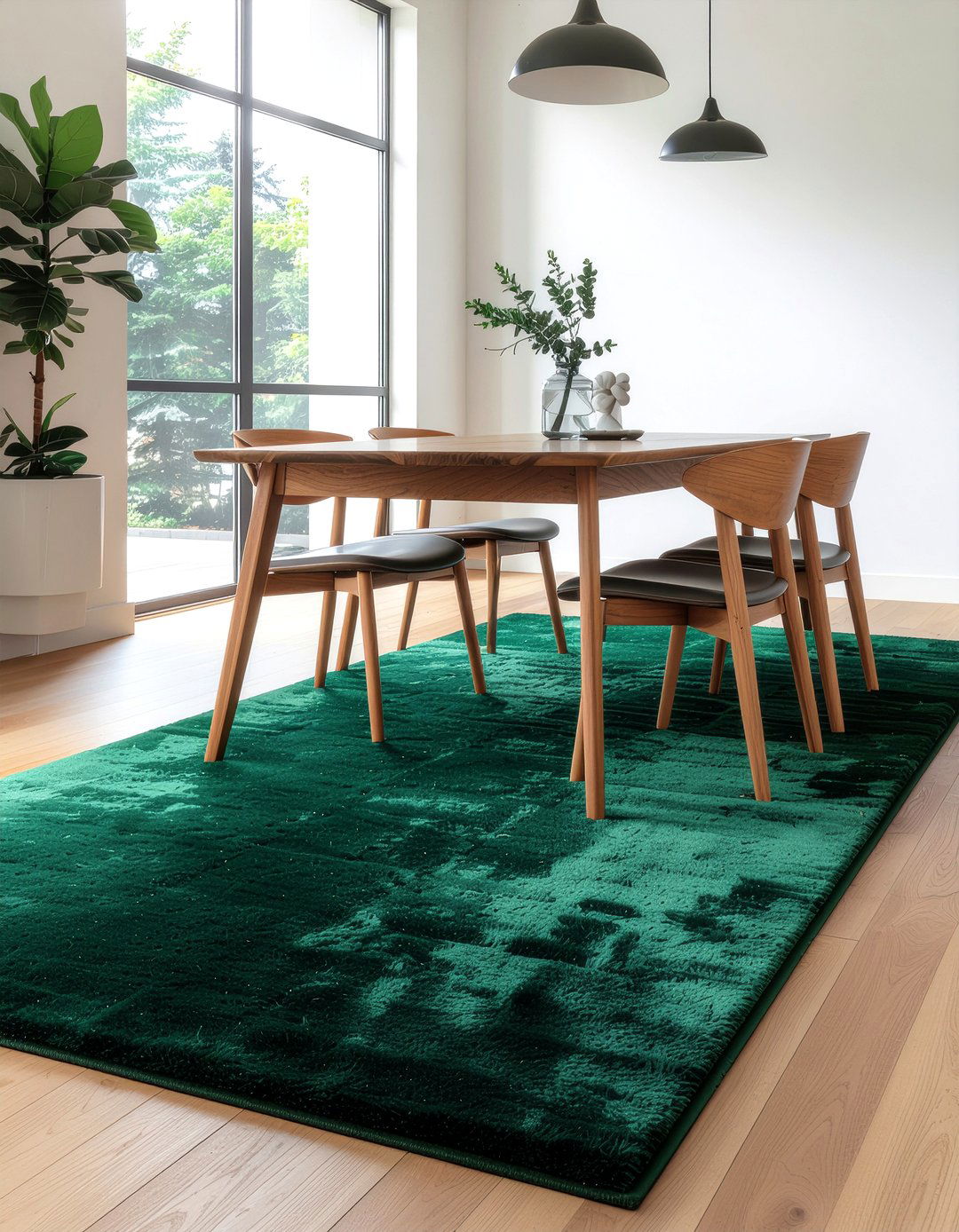 Emerald Green Rug - 30 emerald green dining room ideas